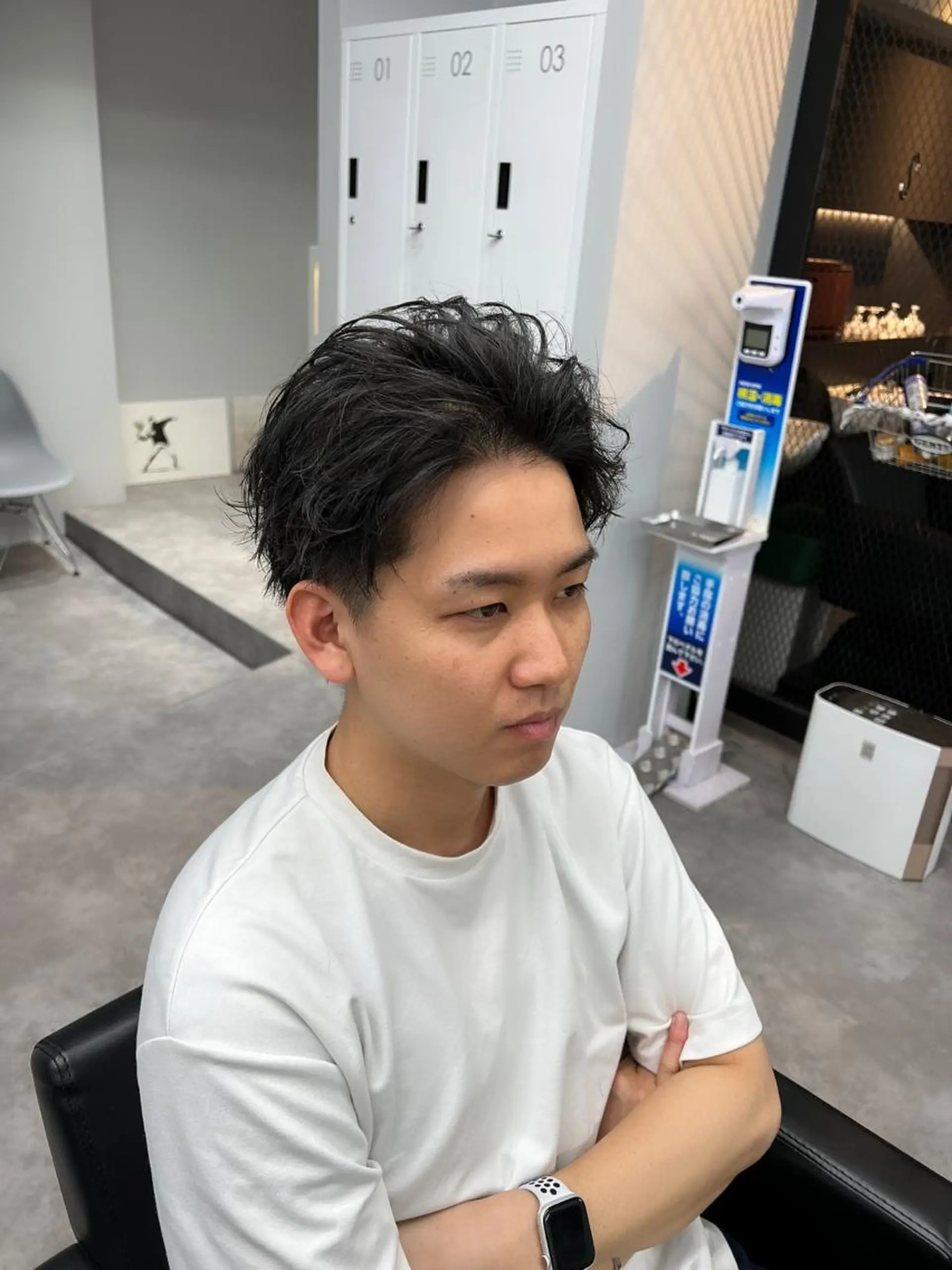 ショート メンズ アップバング ショートヘア 【曲がる縮毛矯正】 モデル募集🙋カツヤのヘアスタイル