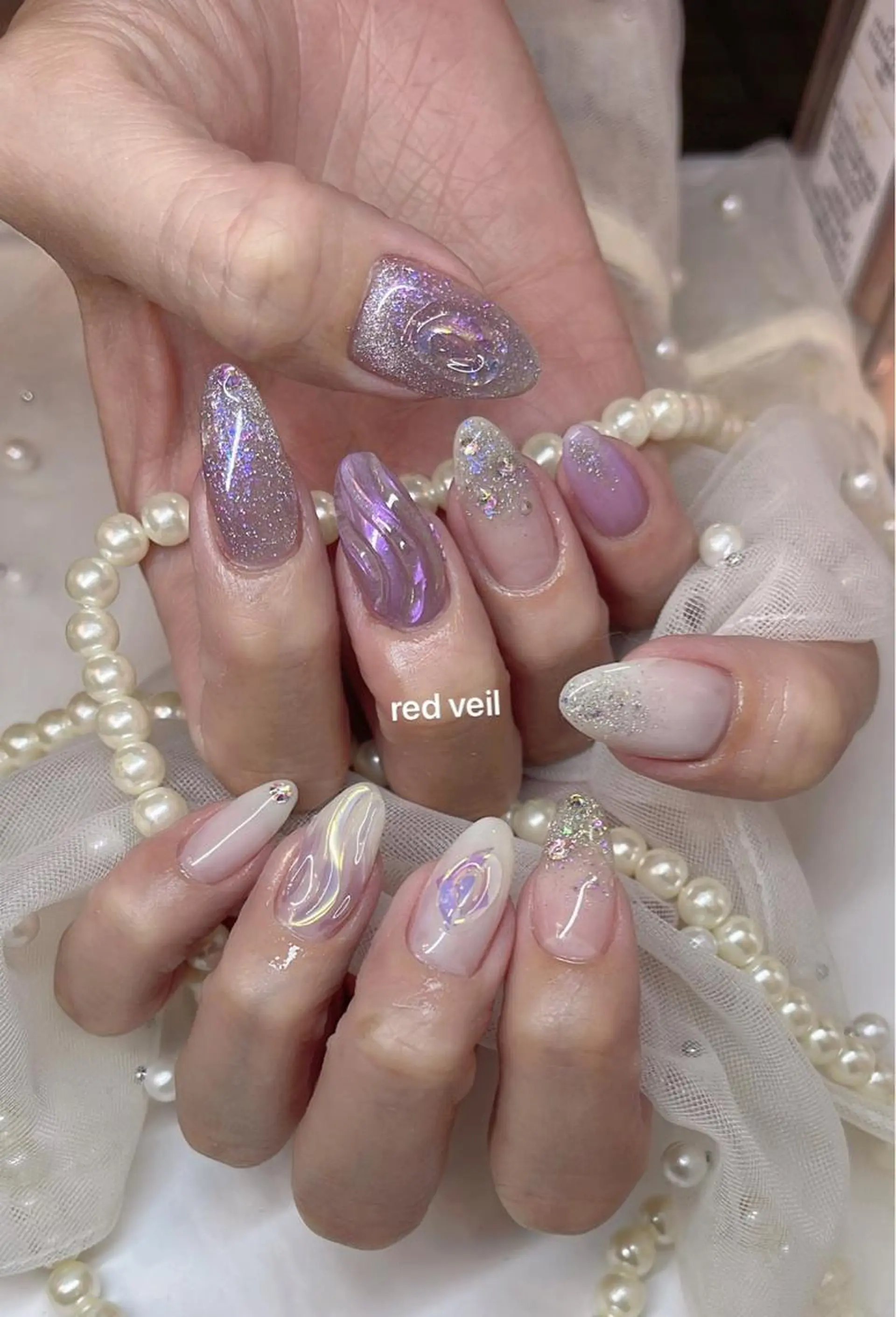 ロング ネイル ハンドネイル 長さ出し専門 nynaのネイルデザイン