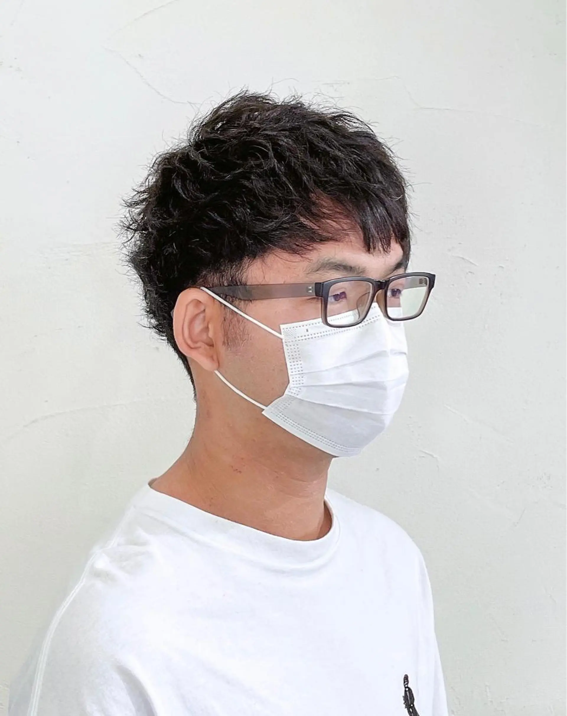 ショート メンズ アップバング ショートヘア 縮毛矯正 カット かんばら りょーいのヘアスタイル