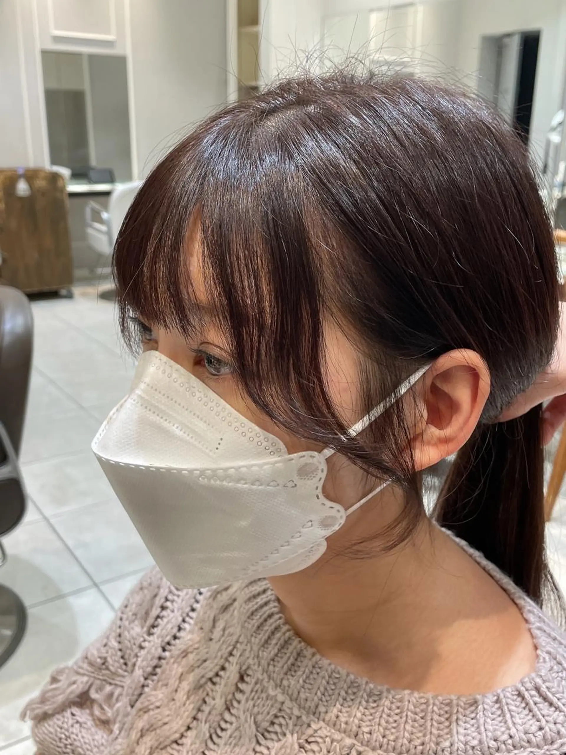 ロング カラー グレージュ サイドバング カット ヘアカラー トリートメント 🦖鶴岡香純🦖 産休中のヘアスタイル