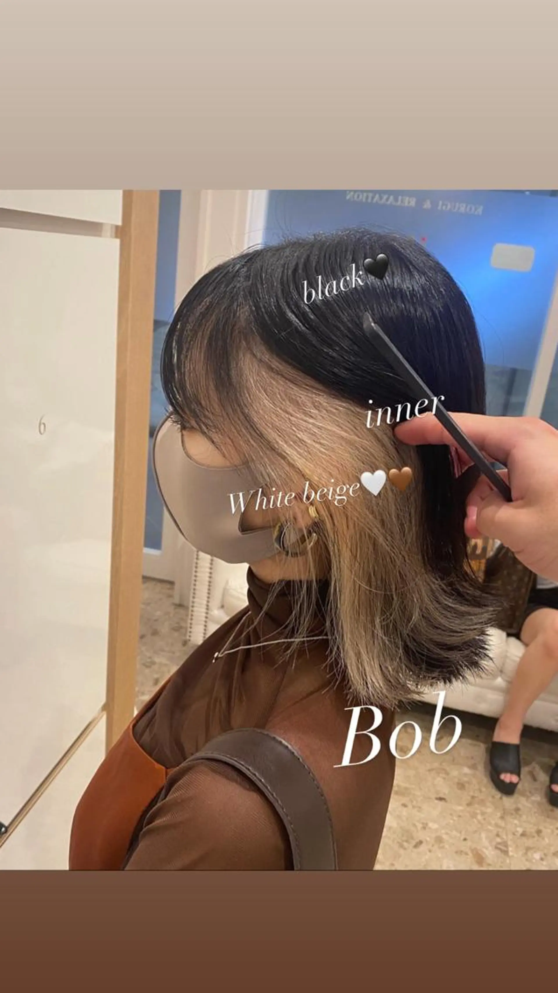 ショート カラー ヘアアレンジ 切りっぱなしボブ ベージュカラー ハイトーンカラー インナーカラー ピンクカラー 🌿ブリーチ/髪質 改善/🌿‬JINのヘアスタイル