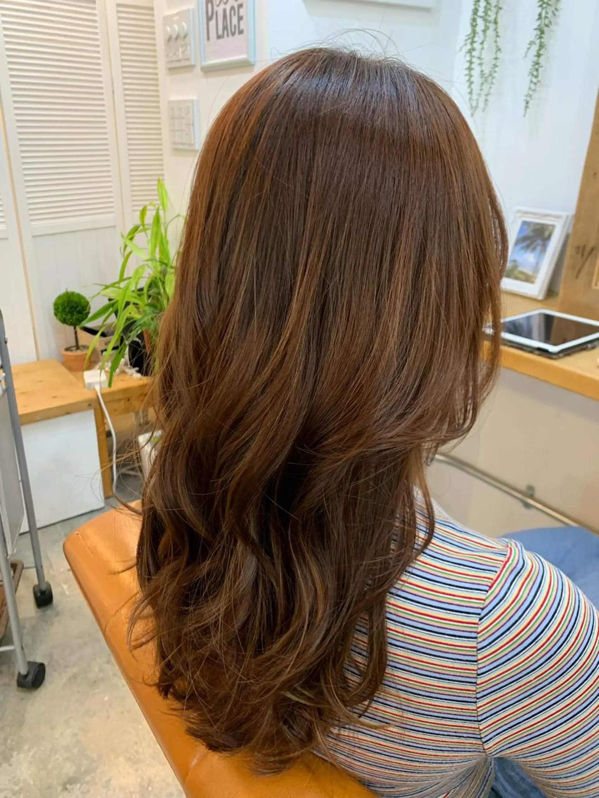 ロング カラー オレンジ しば たのヘアスタイル