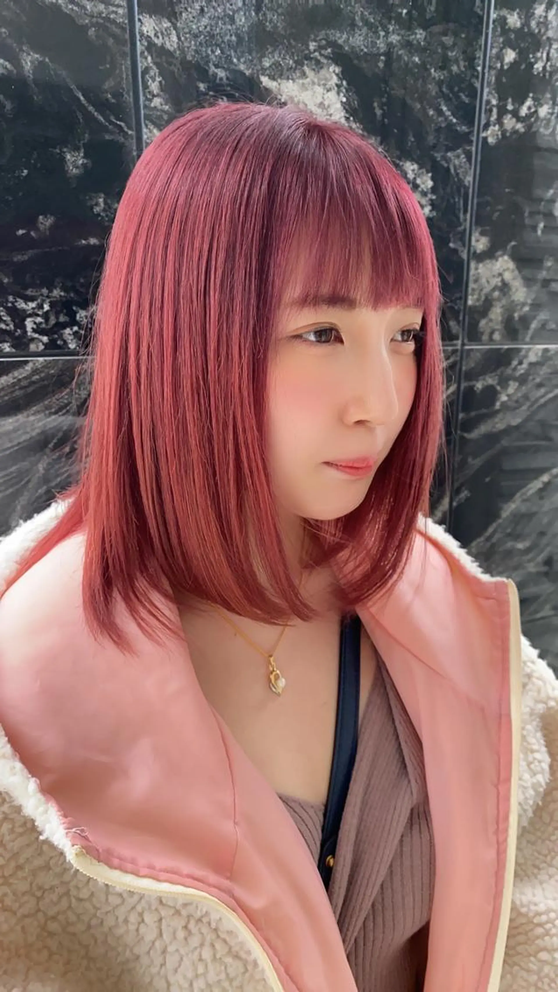 ミディアム カラー ブリーチ ケアブリーチ ダブルカラー ピンクカラー 透明感カラーブリーチ 🌼シゲモトアヤ🌼のヘアスタイル