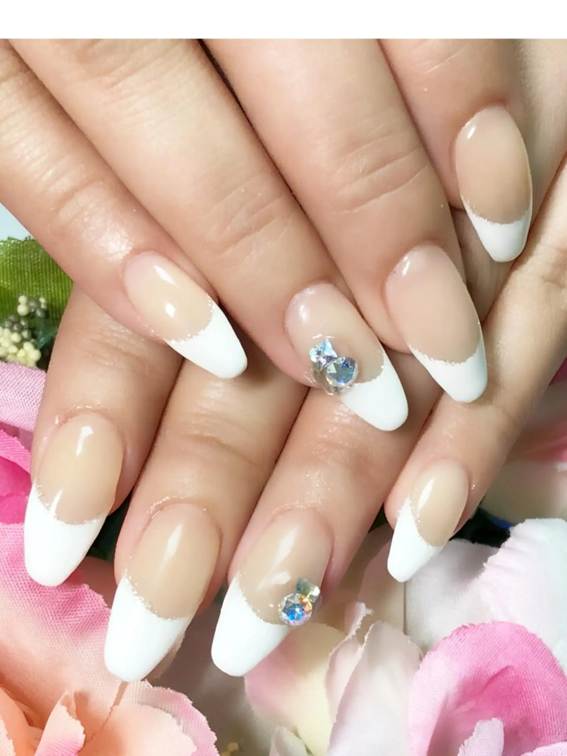 ロング ネイル フレンチネイル シンプルネイル ハンドネイル CITRAtotal beautyのネイルデザイン