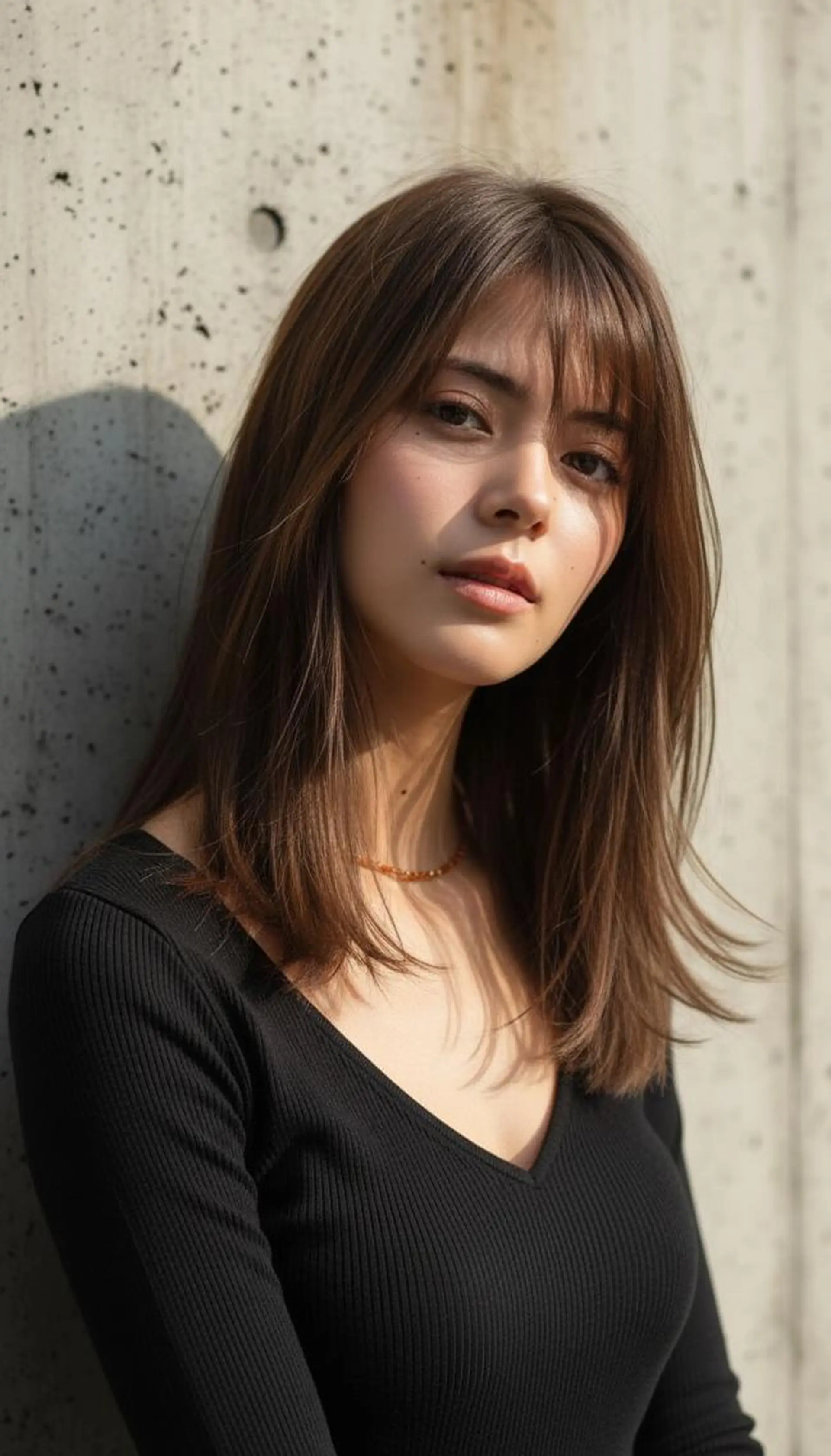 セミロング カラー ブラウンカラー 透明感カラー シアーブラウン レイヤーカット カット ヘアカラー トリートメント ヘアセット さく/髪質改善× 縮毛矯正/町田のヘアスタイル