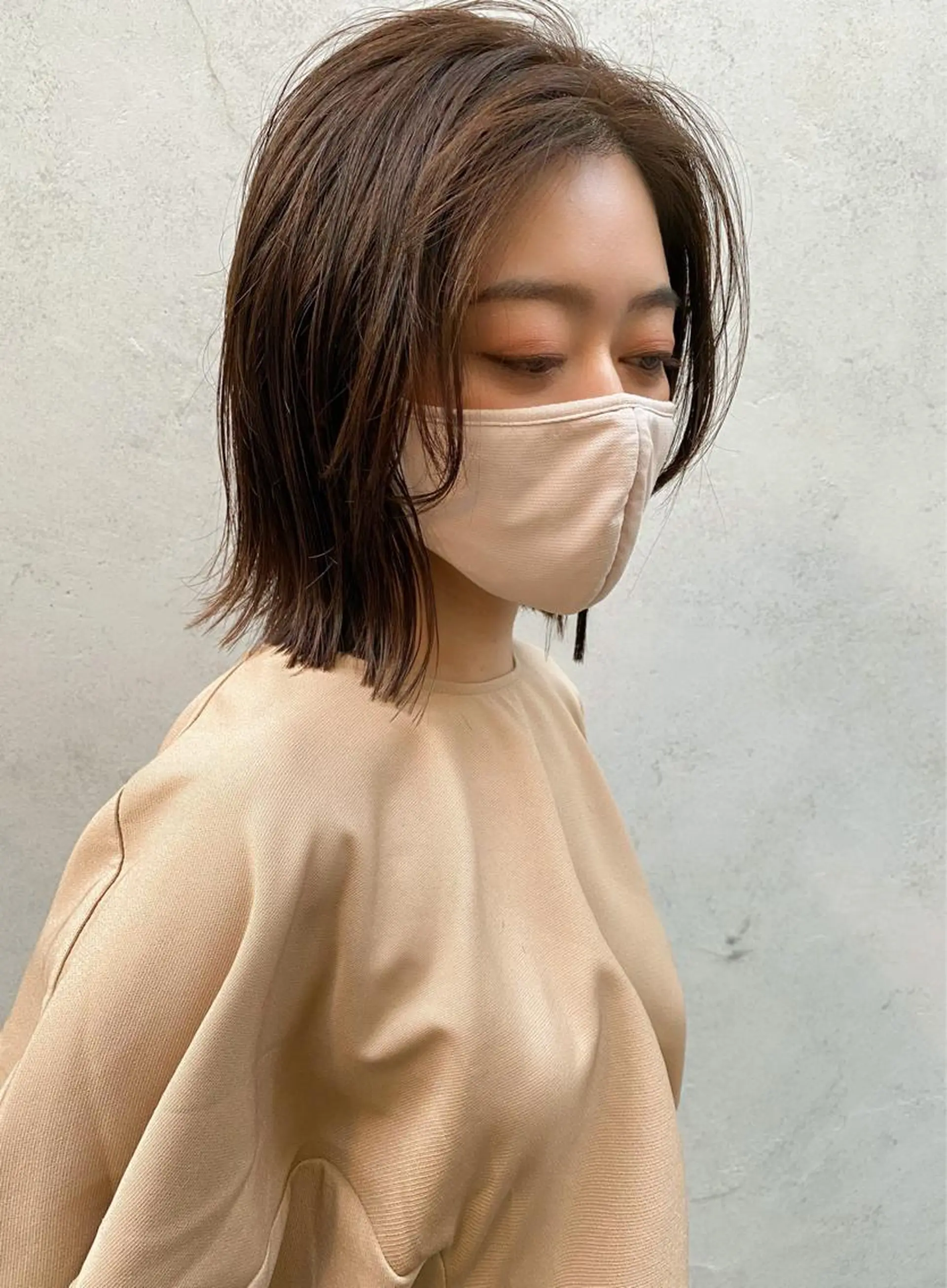 ミディアム カラー 切りっぱなしボブ ベージュカラー ブルーカラー ボブ くせ毛 カット 縮毛矯正 a moment(モーメント)所属・蔵前 デザインカット KOBAYASHIのその他イメージ