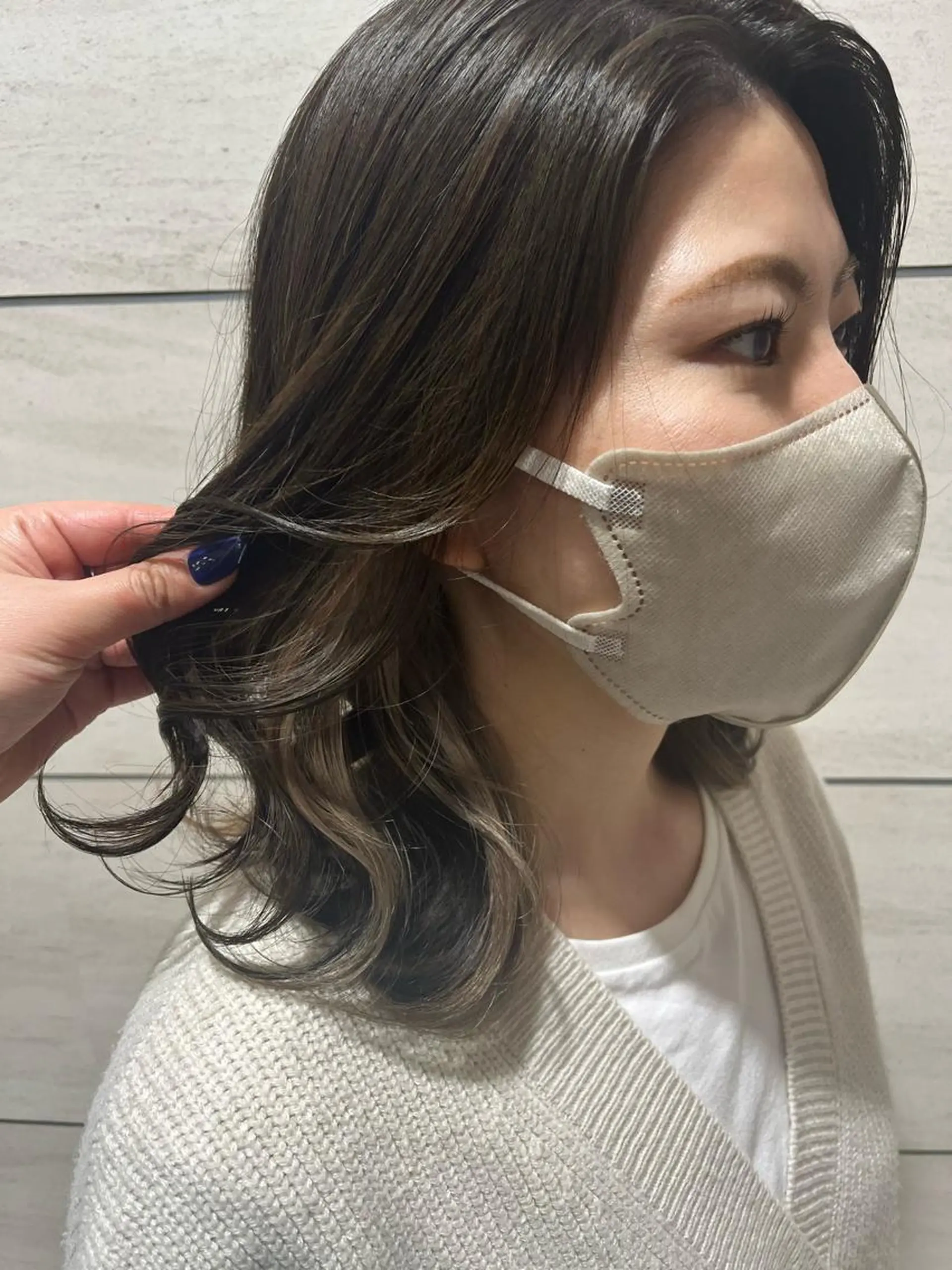 ミディアム カラー ベージュカラー ミルクティーベージュ noll【今池駅前】 池田碧花のヘアスタイル