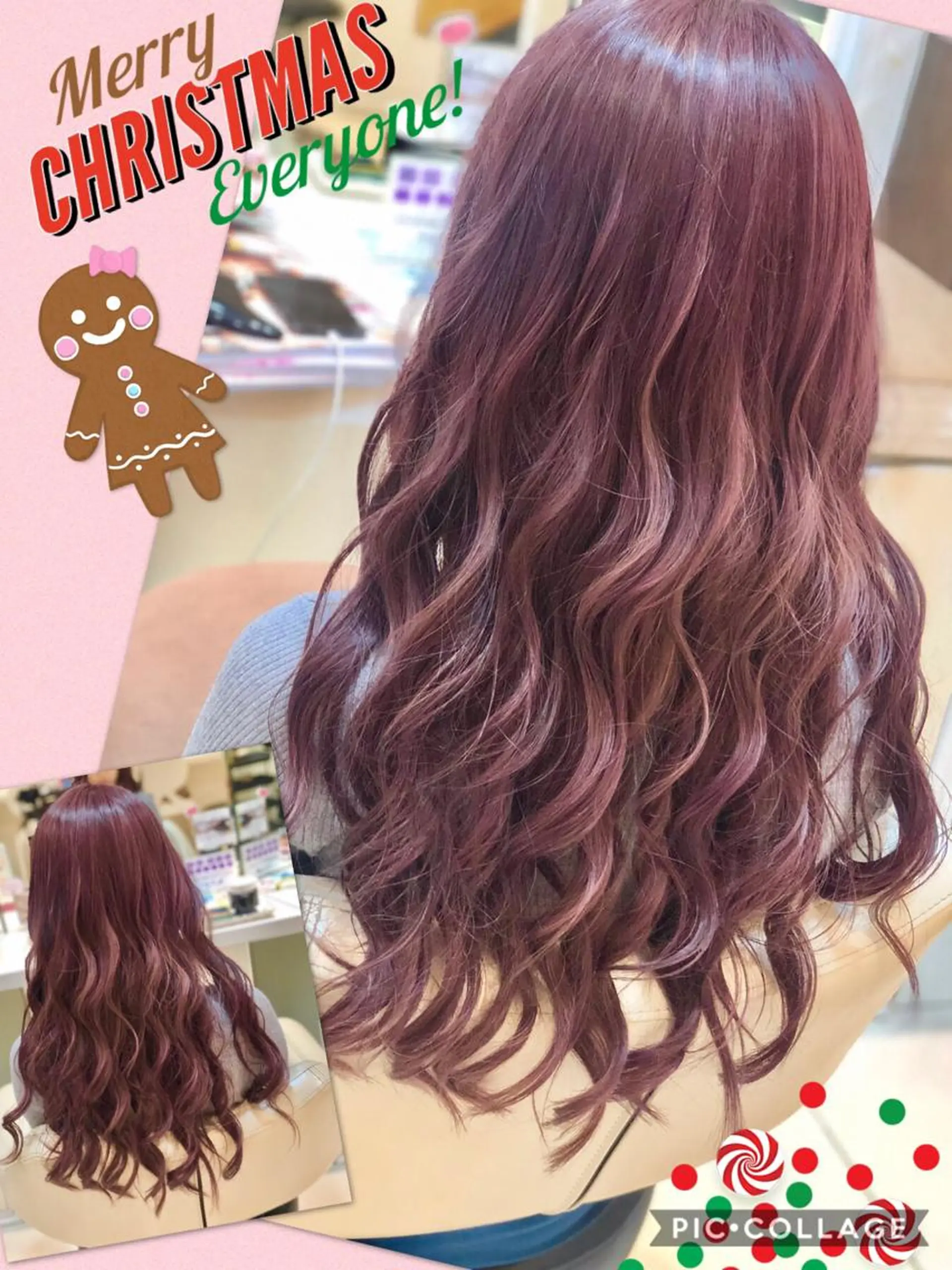 ロング カラー ブリーチ ケアブリーチ イルミナカラー ピンクカラー ピンクパープル 永島 桜のヘアスタイル