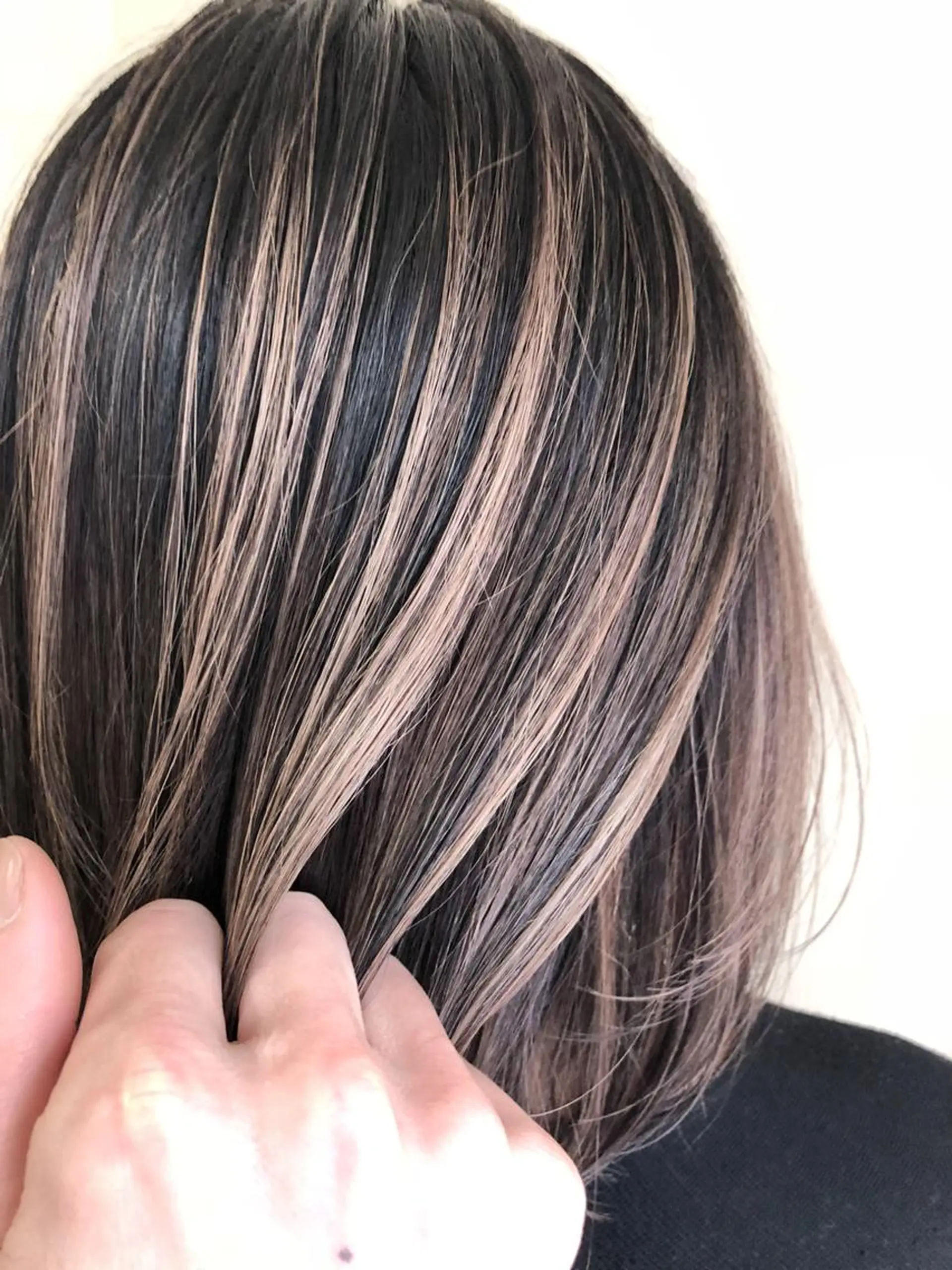 ミディアム カラー バレイヤージュ ボブ レイヤーカット WONK. ウォンク 心斎橋のヘアスタイル