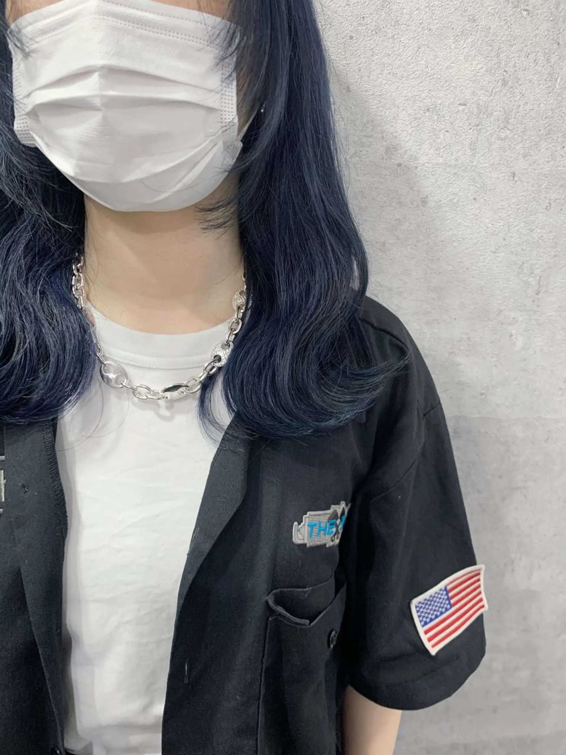 ロング カラー ブリーチ ブルーカラー ネイビーカラー レイヤーカット _WHITE 天神店 YUMEKA🐻のヘアスタイル