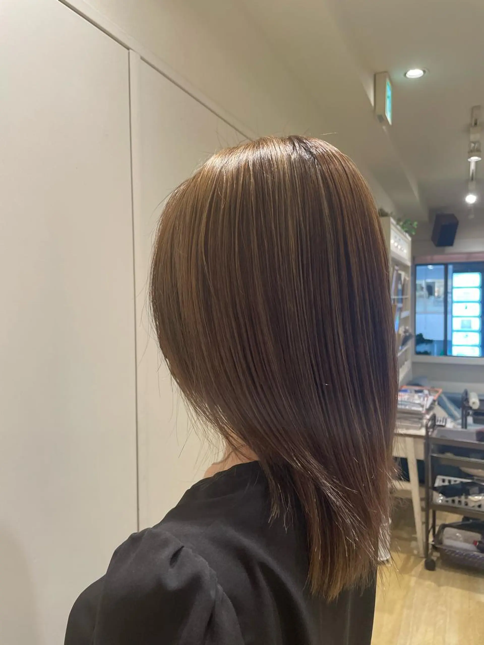 ロング カラー ハイライトカラー ハイライト 新宿　副店長 新井彩斗のヘアスタイル