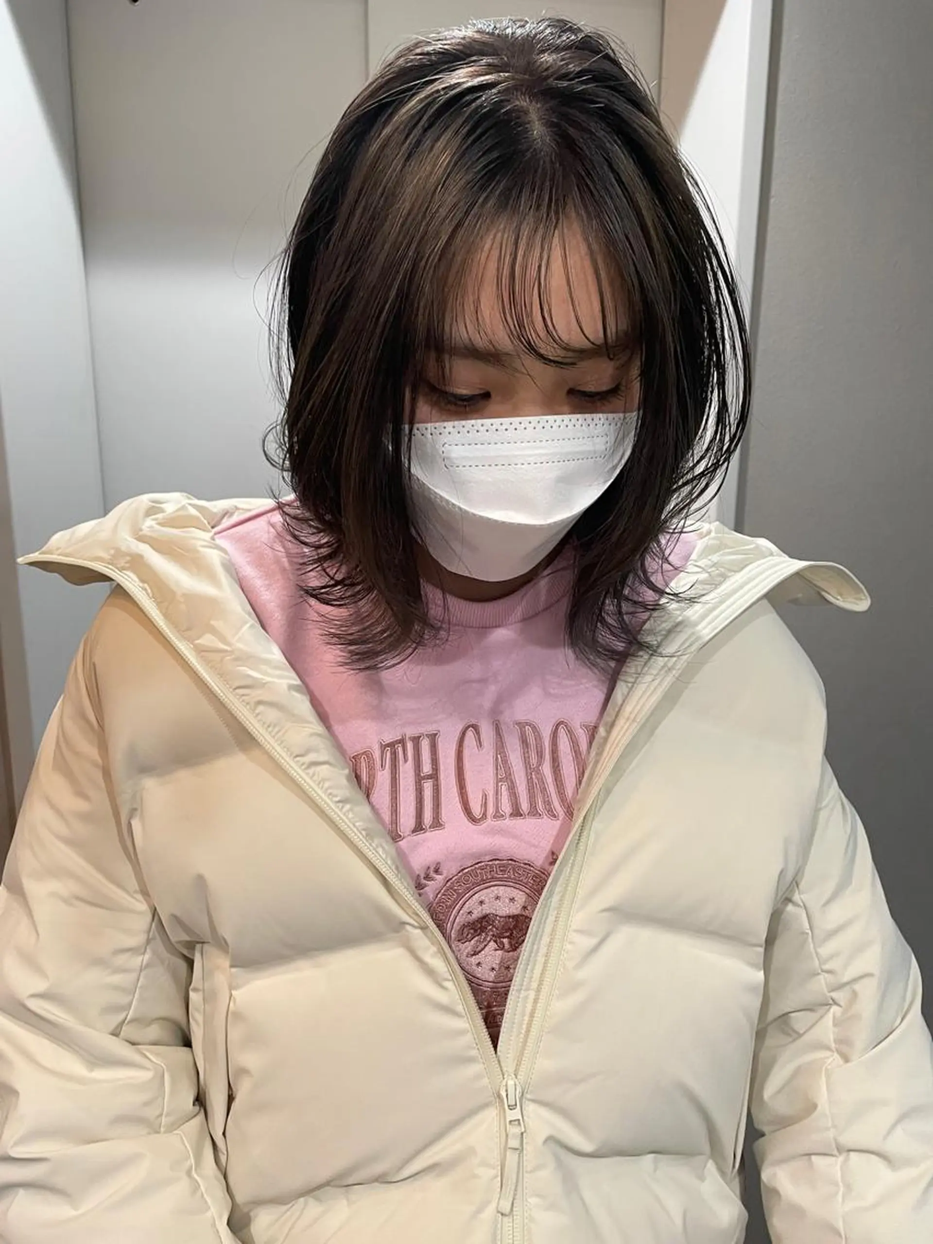 ミディアム カラー 透明感カラー グレージュ sugino miyuuのヘアスタイル