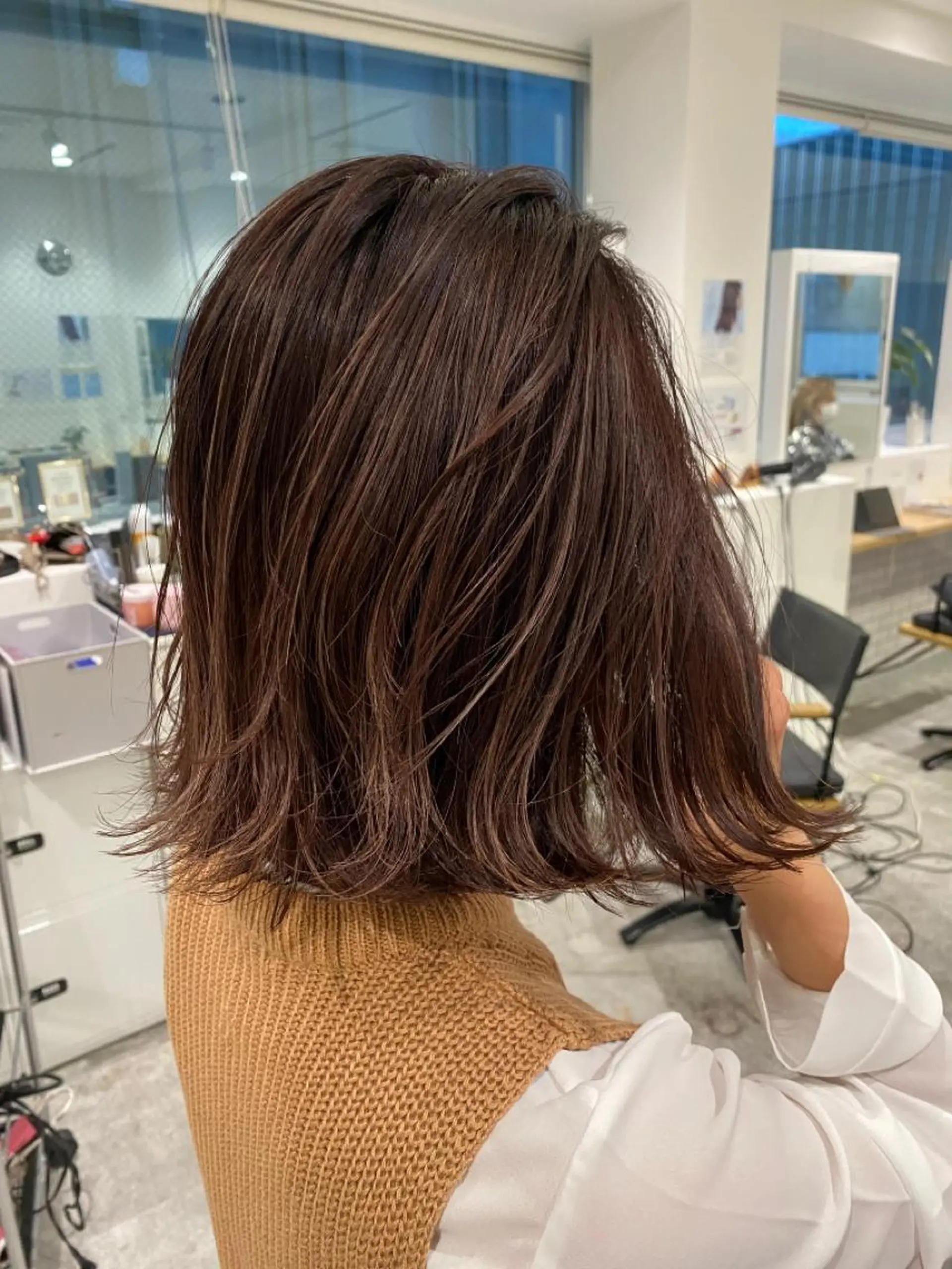 ショート カラー ベージュカラー ピンクカラー ピンクベージュ ヘアカラー トリートメント JIL BLAN 京都のヘアスタイル