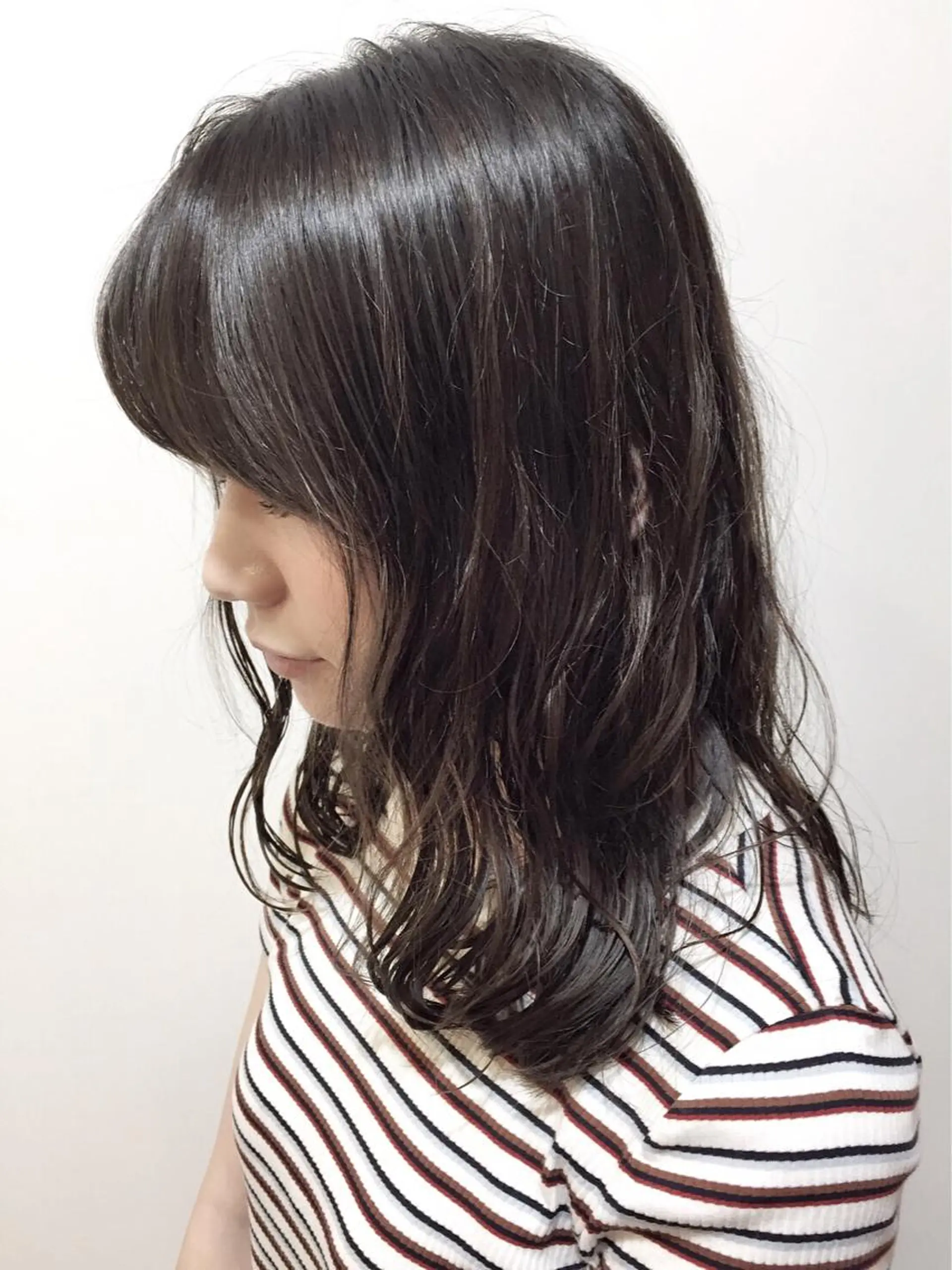 セミロング パーマ セミロングパーマ ブリーチ無しカラー 👑店長　平松　由のヘアスタイル