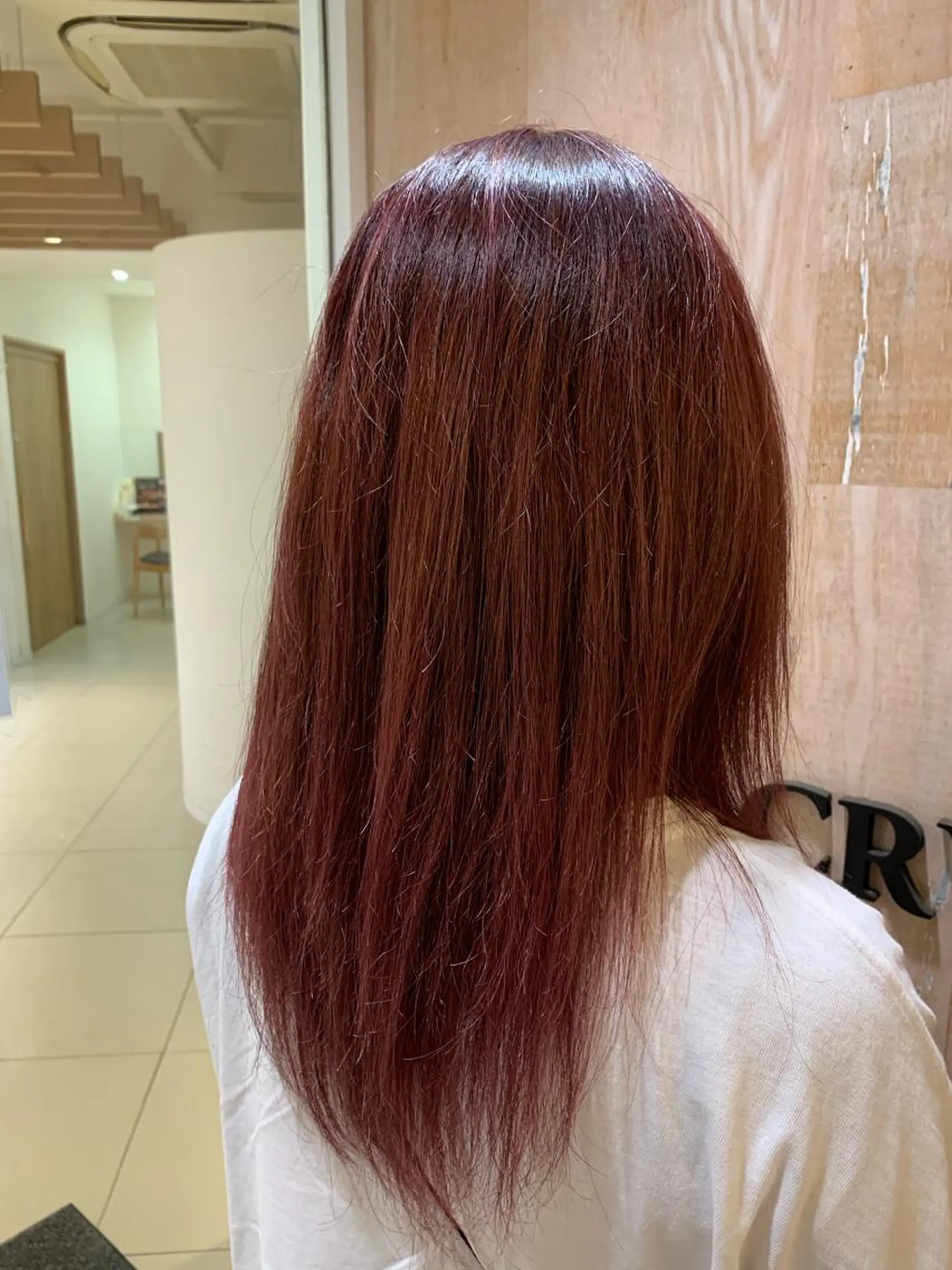 カラー ブリーチ メッシュ ピンクカラー カット ヘアカラー 田中 陵のヘアスタイル