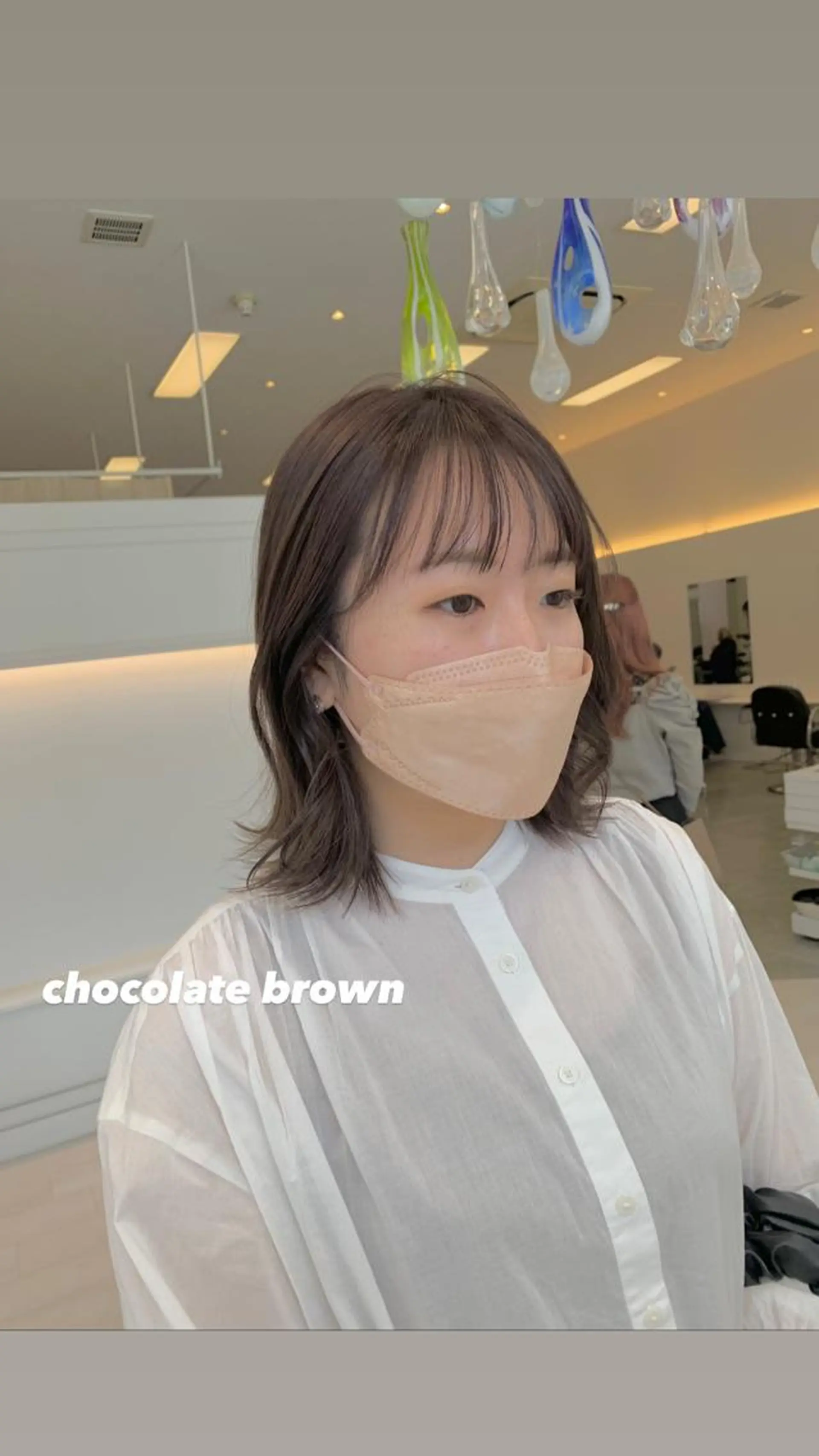 ミディアム カラー ブラウンカラー チョコレートブラウン ヘアカラー トリートメント GOODDAY ヘアサロンのヘアスタイル