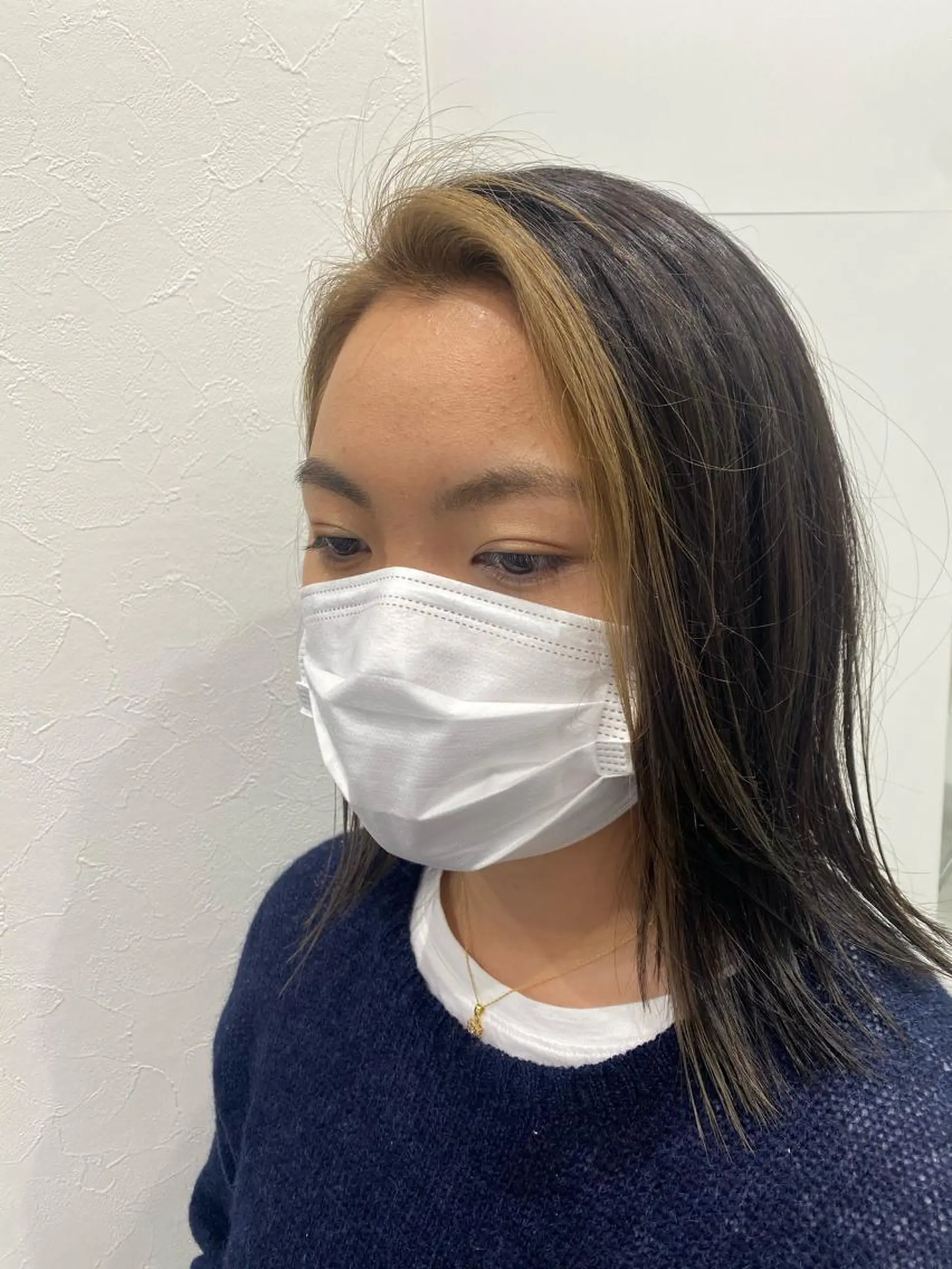セミロング カラー ミストバング  フェイスフレーミング hair Freak所属・佐藤 祥太のヘアスタイル