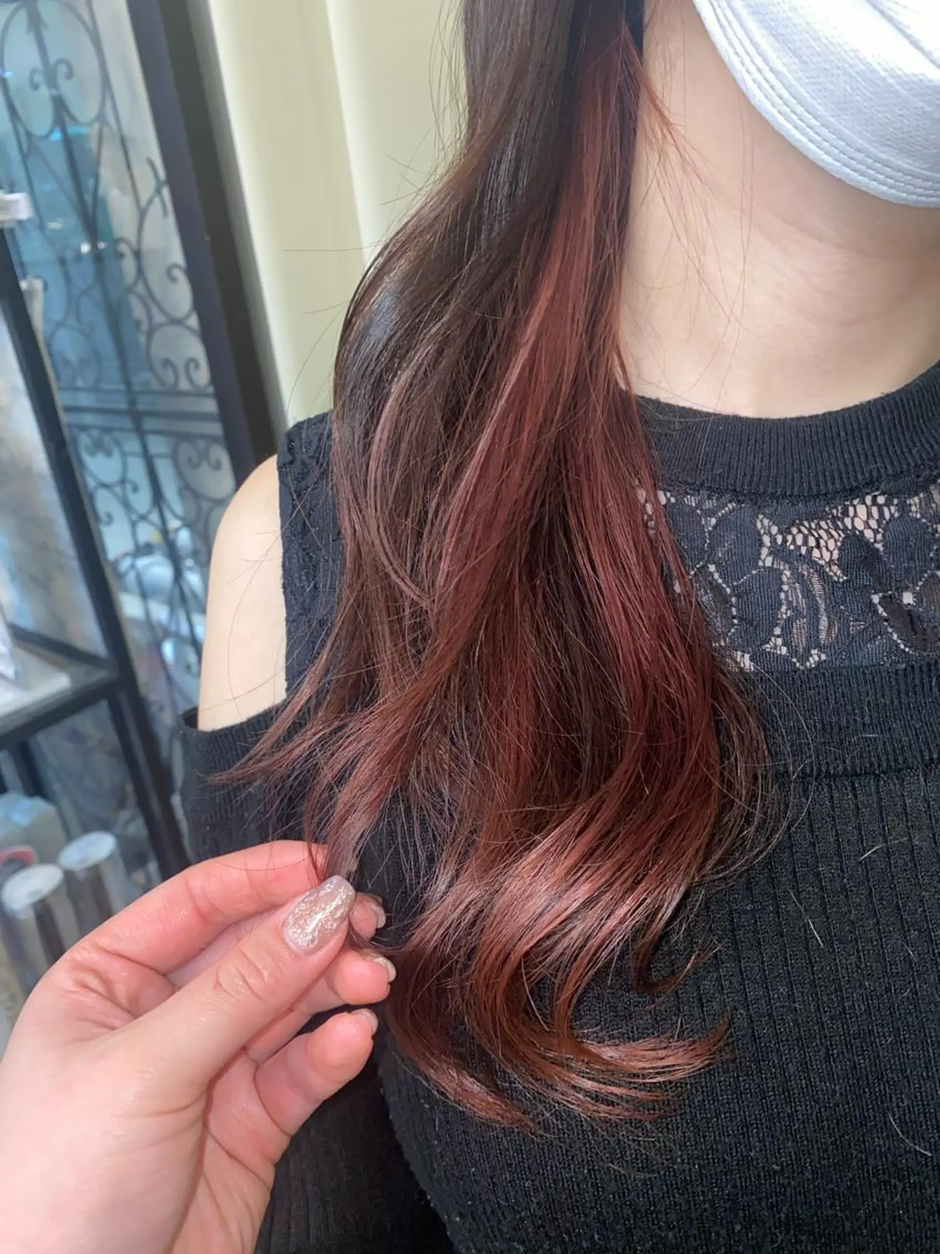 カラー ボルドーカラー 藤原 侑香のヘアスタイル