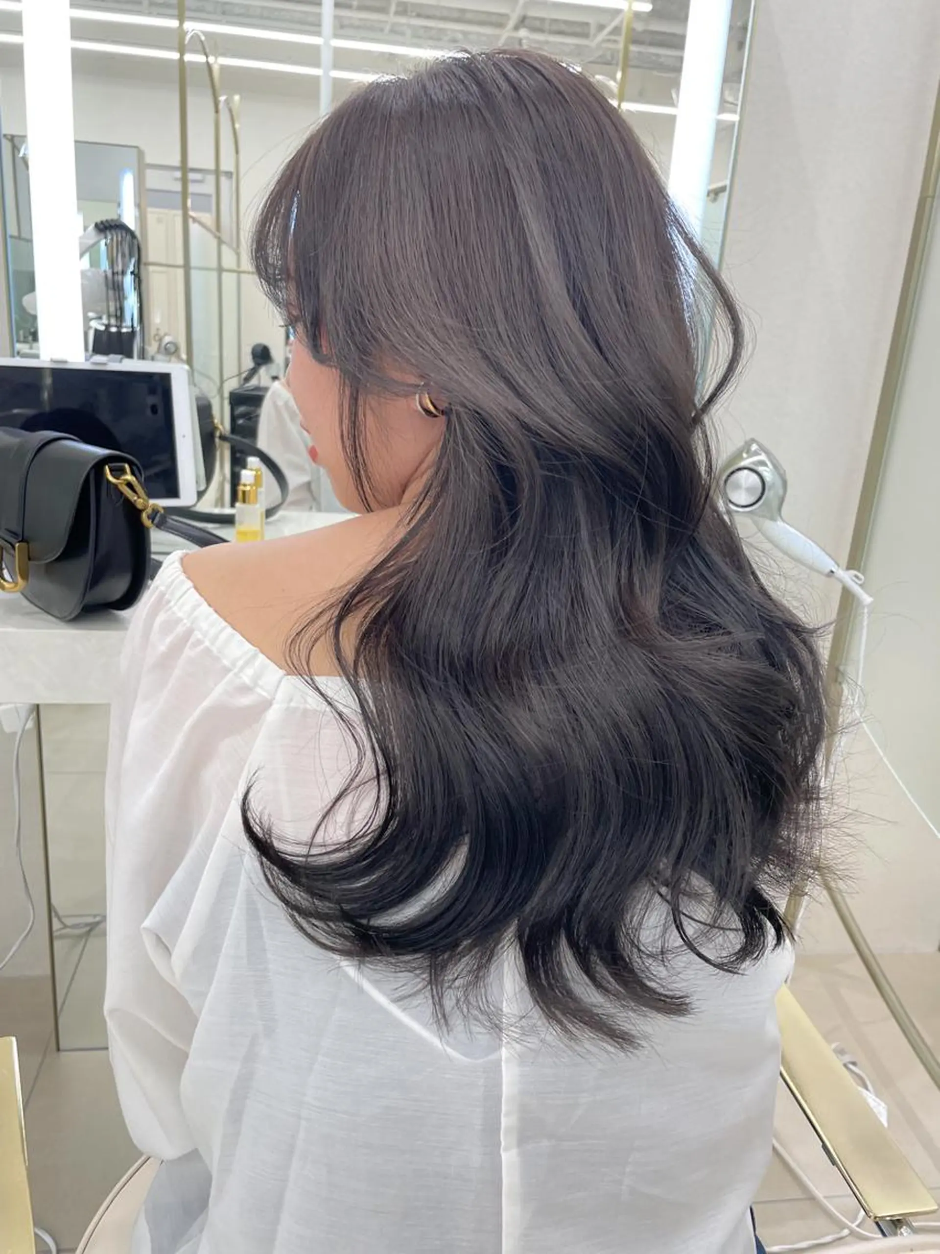 ロング カラー グレージュ COA GINZA 空也/前髪/顔まわりのヘアスタイル