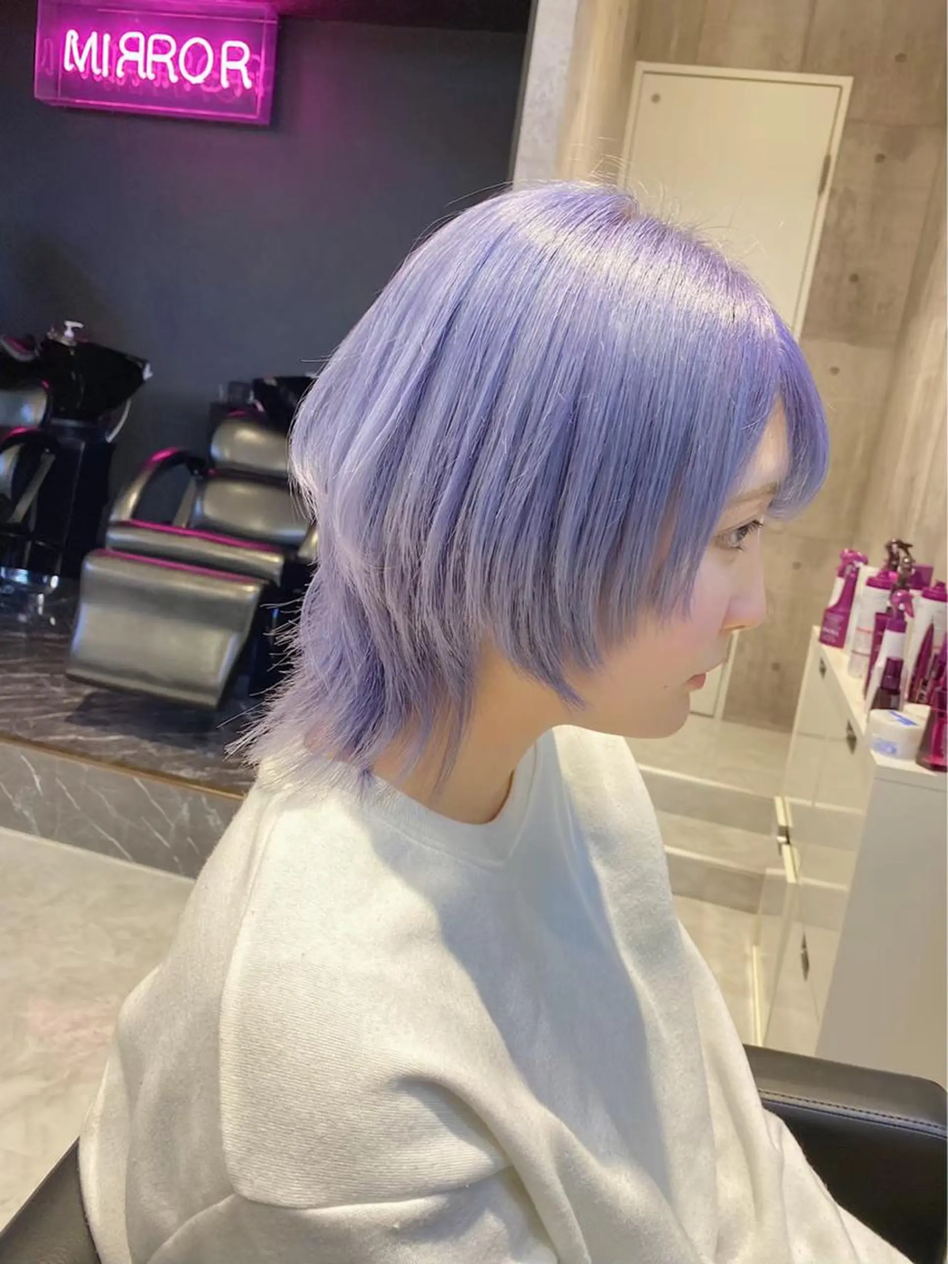 ショート カラー ヘアアレンジ アッシュ アッシュグレー ベージュカラー ブリーチ ブルーカラー ヘアカラー トリートメント ヘアセット 🦋 Nanaka🦋のその他イメージ