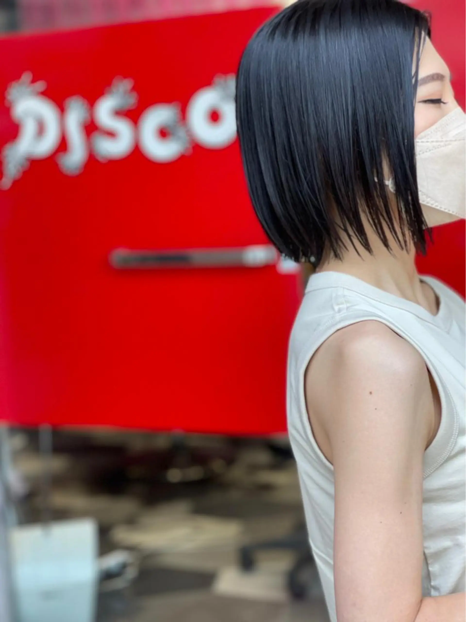 ミディアム 縮毛矯正 横山 千春のヘアスタイル