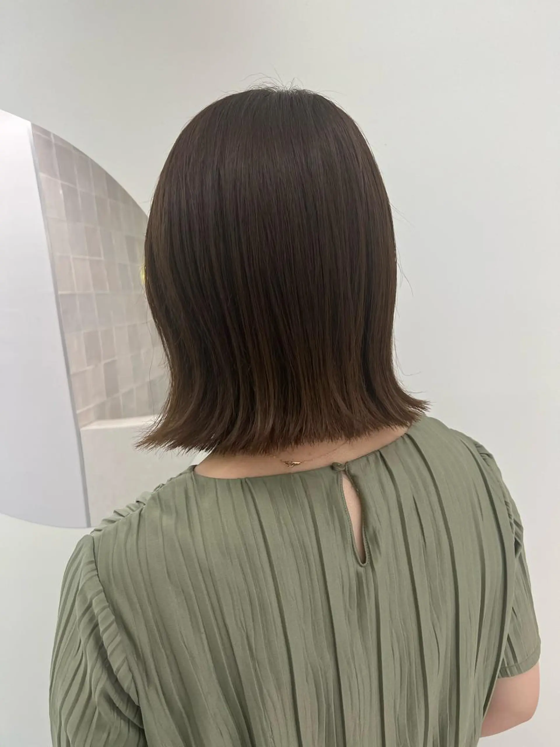 ミディアム カラー 切りっぱなしボブ ブリーチ 透明感カラー グレージュ ブリーチなしカラー ヘアカラー トリートメント 韓国ヘア☁️ mitsukiのヘアスタイル