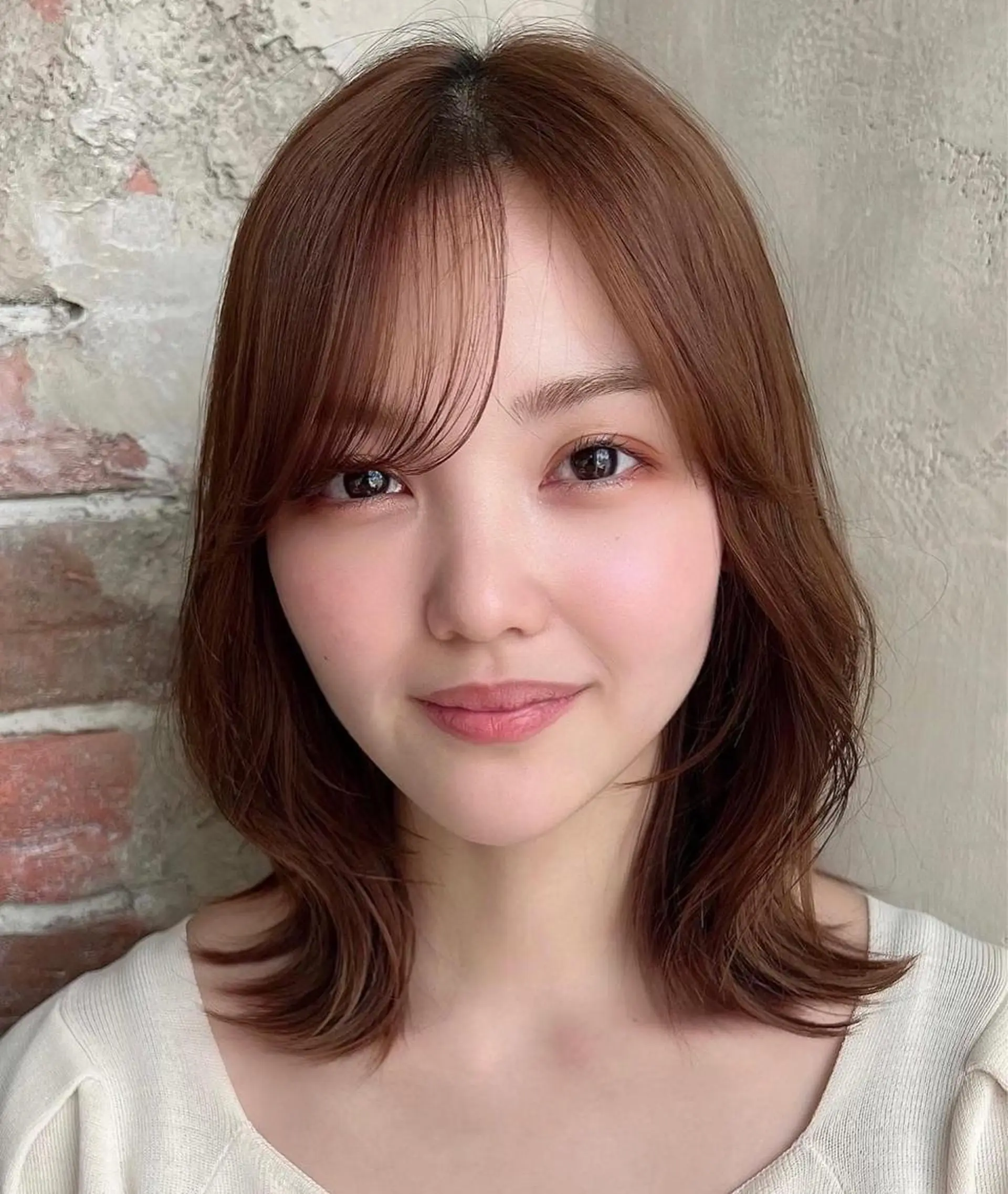 ミディアム カラー ベージュカラー ブラウンカラー くびれヘア 髪質改善 縮毛矯正 カット ヘアカラー トリートメント 🧡くびれヘア/前髪 顔周り🧡久原結衣のヘアスタイル