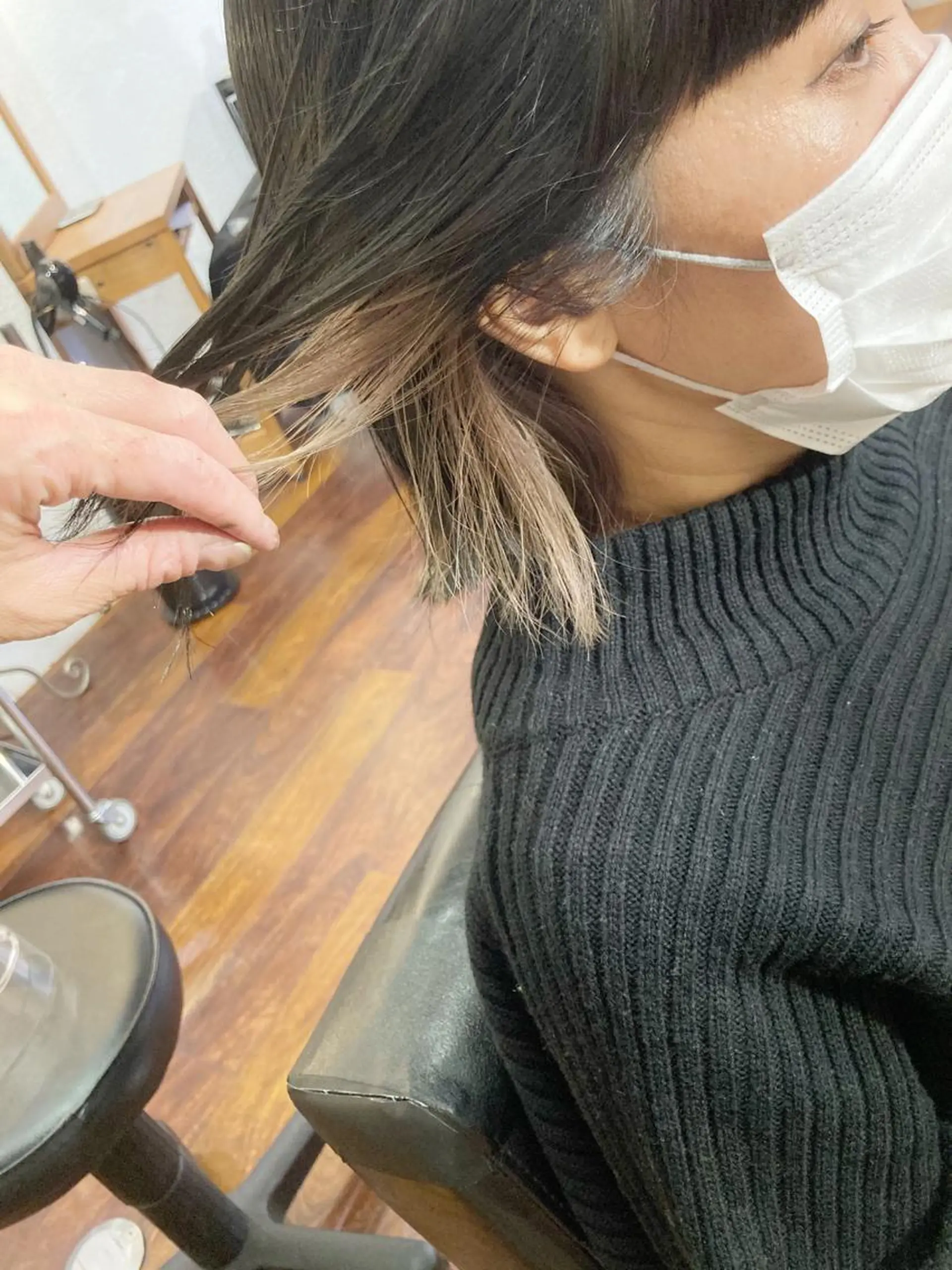 ミディアム カラー ブリーチ カット ヘアカラー 小木曽智美 /ボブ/ショートのヘアスタイル