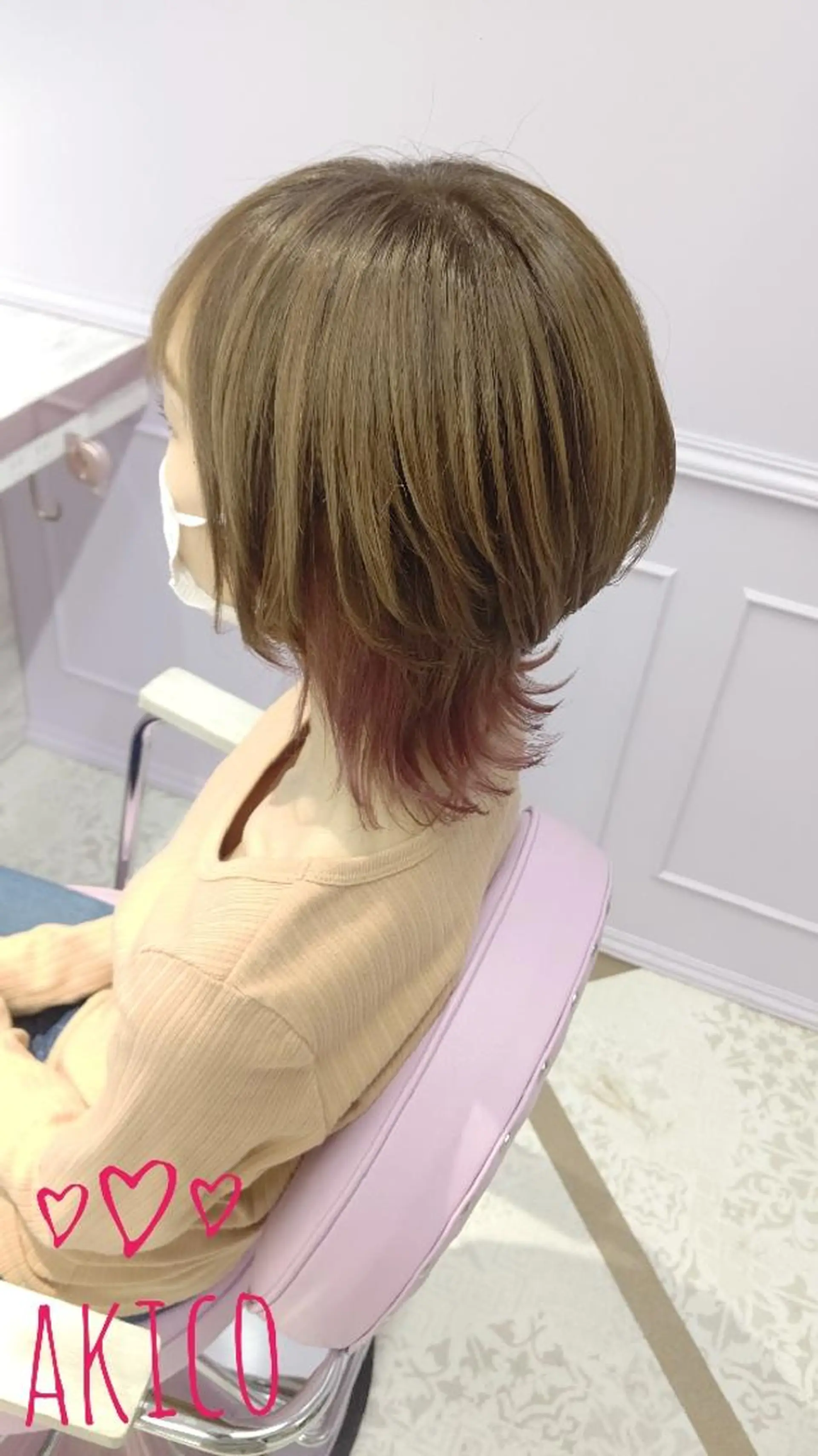 ミディアム カラー LUXBE GALLERY なんば駅前店所属・ラックスビーギャラリ ー AKICOのヘアスタイル