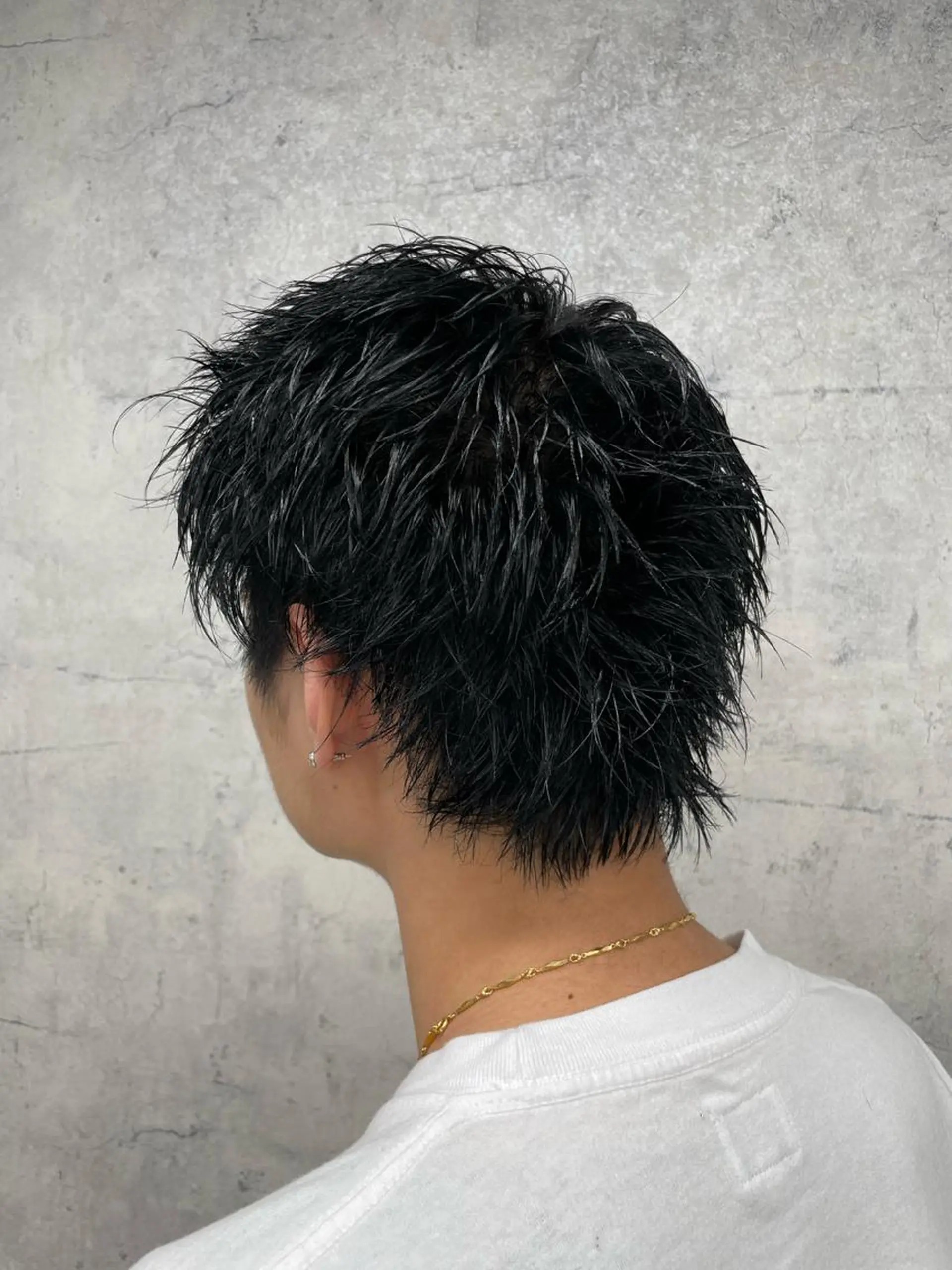ショート カラー メンズ メンズウルフカット 黒髪 ショートヘア ウルフカット レイヤー/艶カラー 🫧守利のヘアスタイル