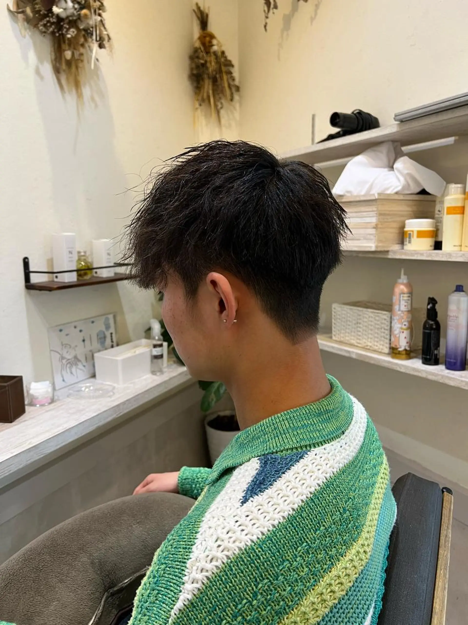 ショート メンズ カット パーマ トリートメント 🌱ブリーチカラー しばただいき🌱のヘアスタイル