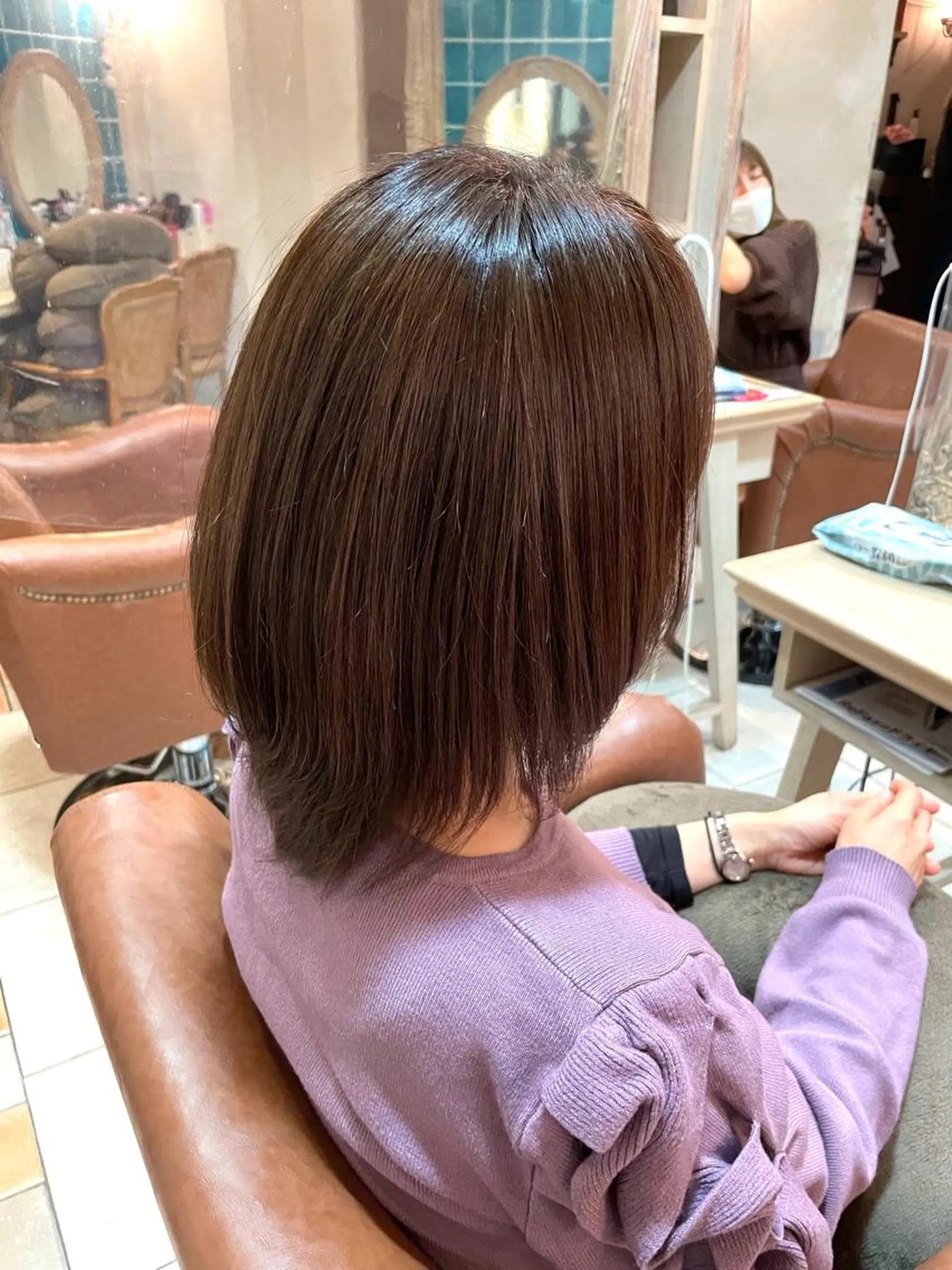 ミディアム ハイライト 前平 友慈のヘアスタイル