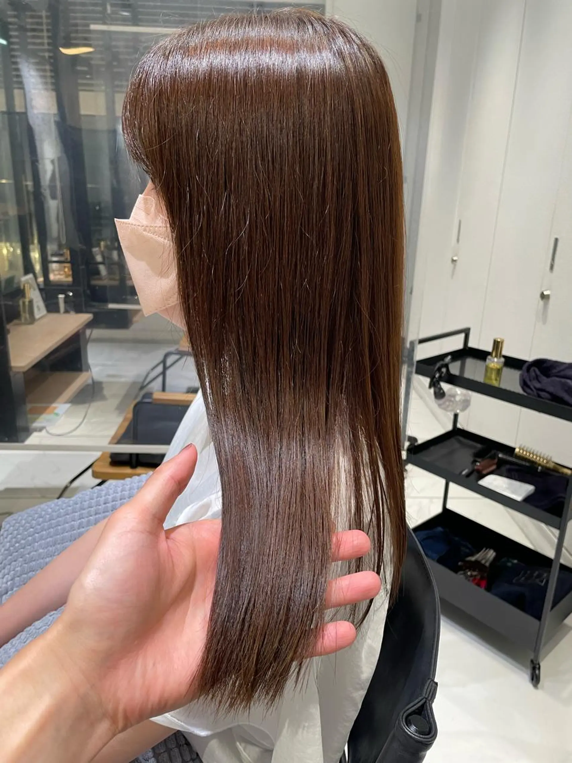 セミロング カラー ベージュカラー ブラウンカラー ブラウンベージュ 弱酸性ストレート 髪質改善/小野寺のヘアスタイル