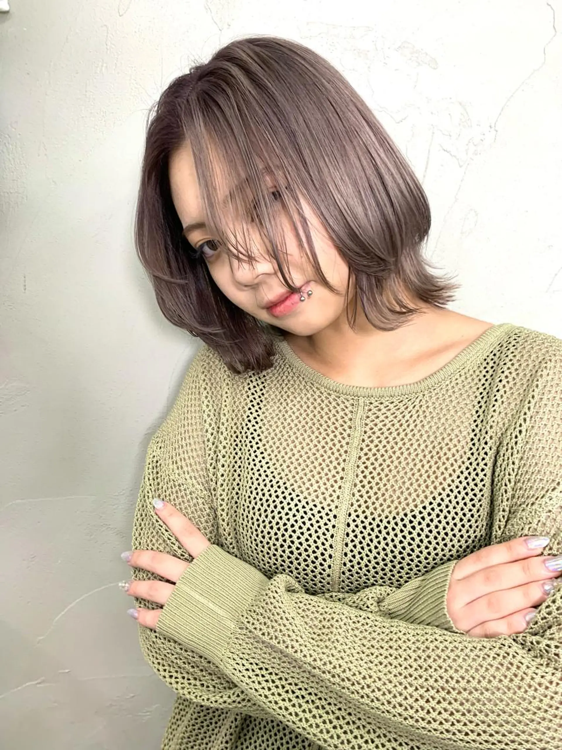 ミディアム カット ヘアカラー トリートメント 架空〜KAQU〜所属・架空-KAQU- NOGAMIのヘアスタイル