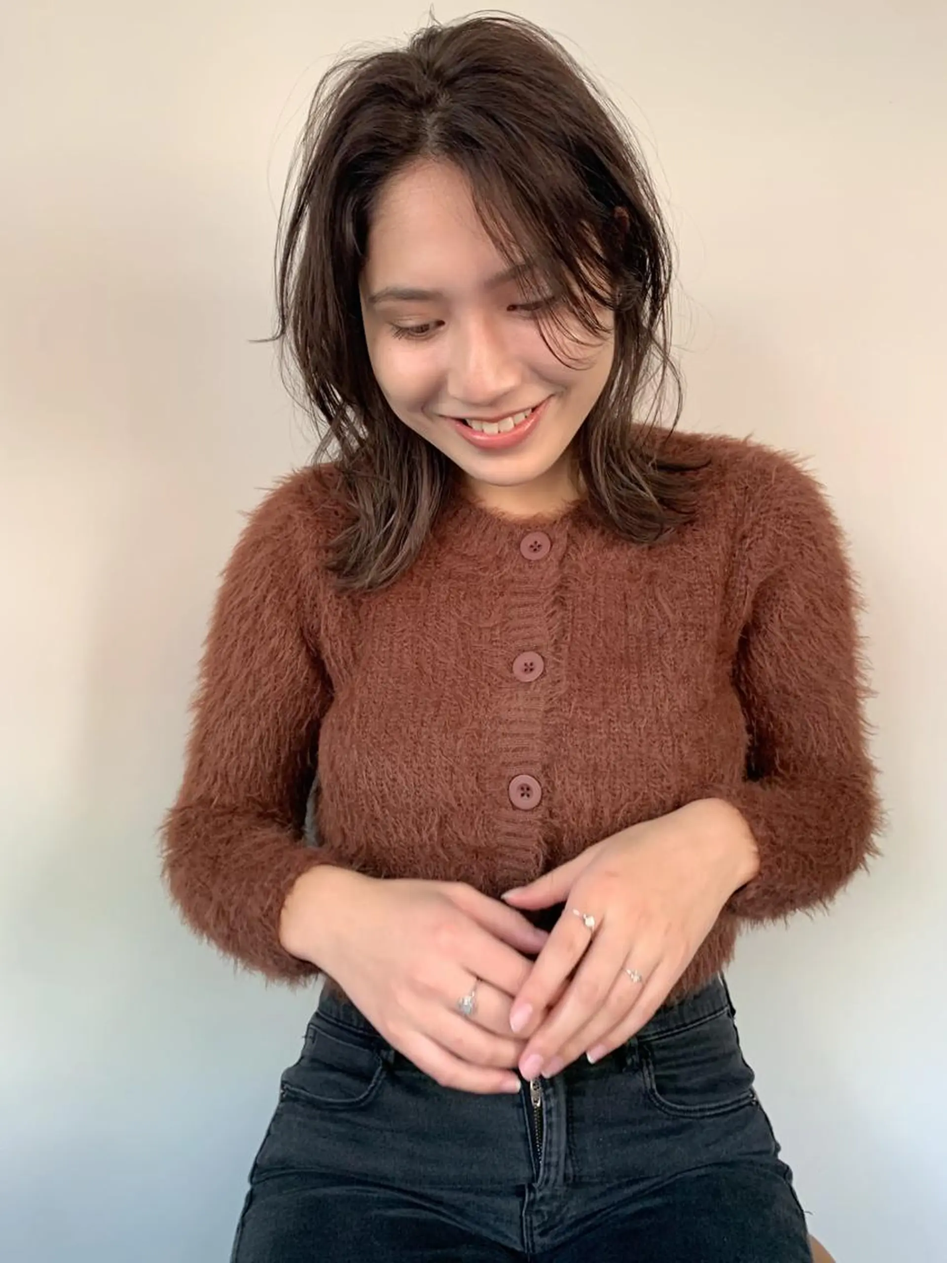 ミディアム カラー ハイライトカラー ハイライト ヘアカラー iet.所属・ウルフ/ボブ/耳ツボ ジュエリー◎ricoのヘアスタイル