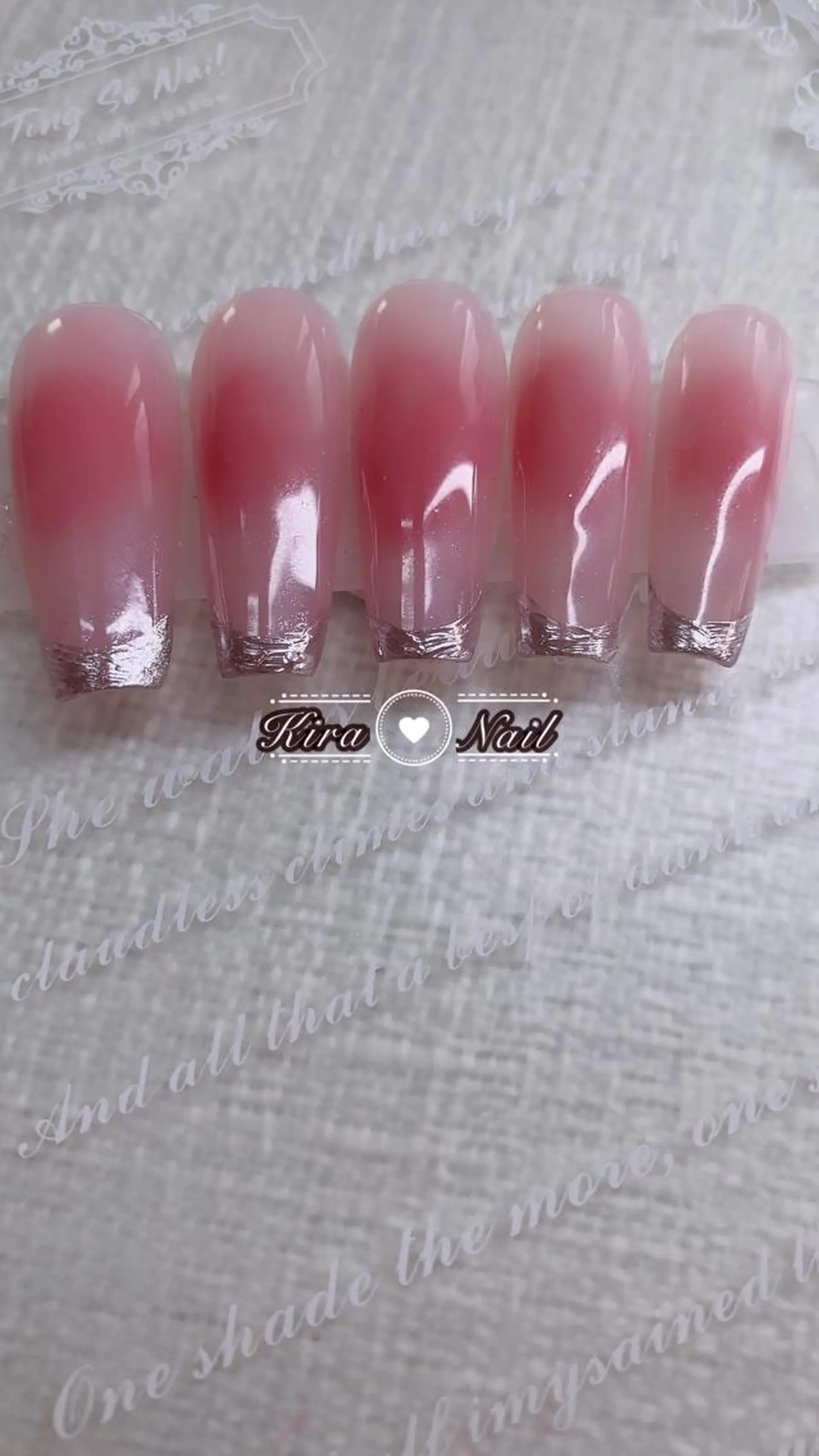 ネイル フレンチネイル ジェルネイル ハート ミラーネイル ニュアンスネイル ハンドネイル ハンドケア Kira Nailのネイルデザイン