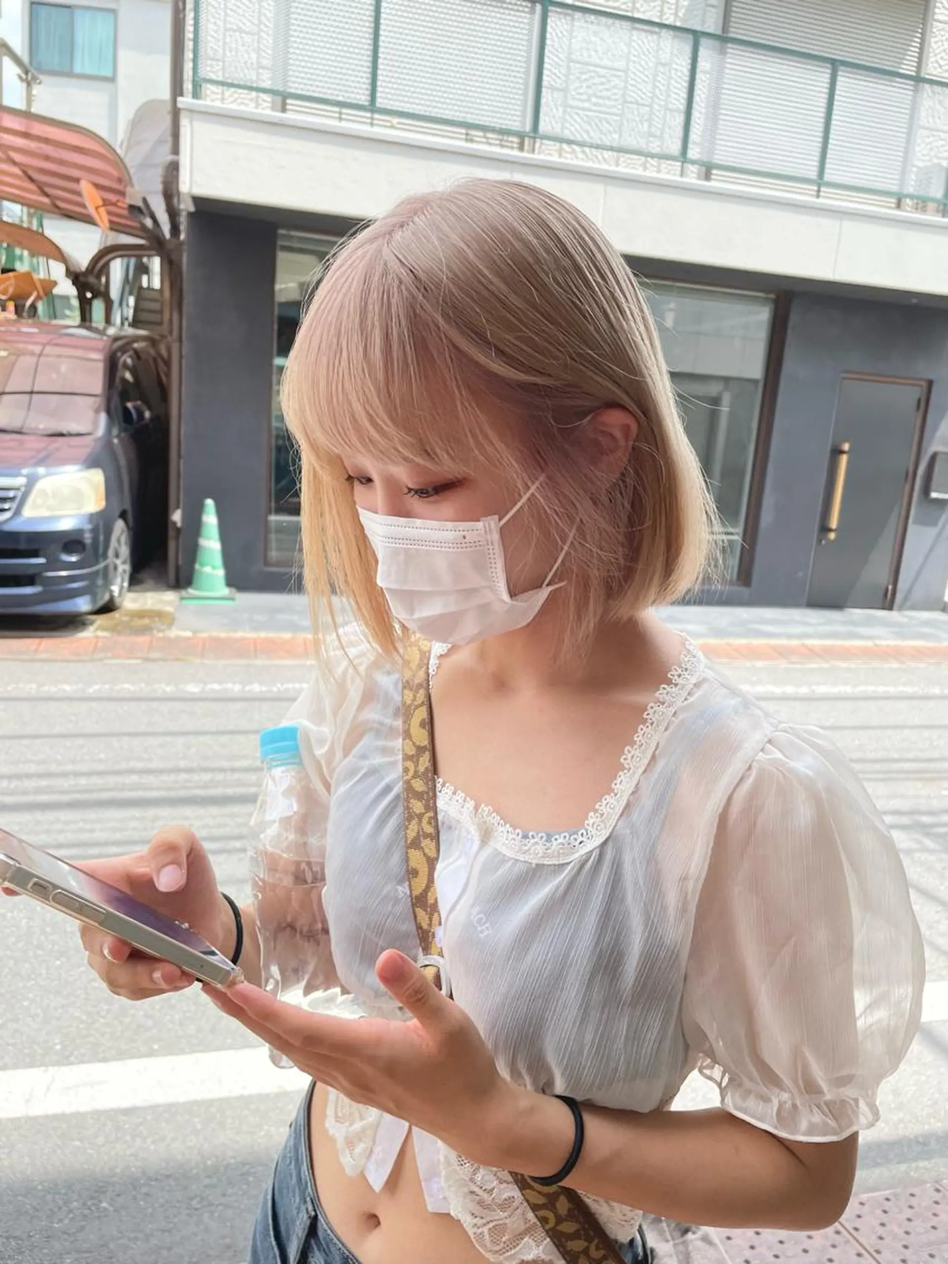 ショート アッシュ ピンクブラウン ボブ 学生 当日予約大歓迎💕/ Chisatoのヘアスタイル