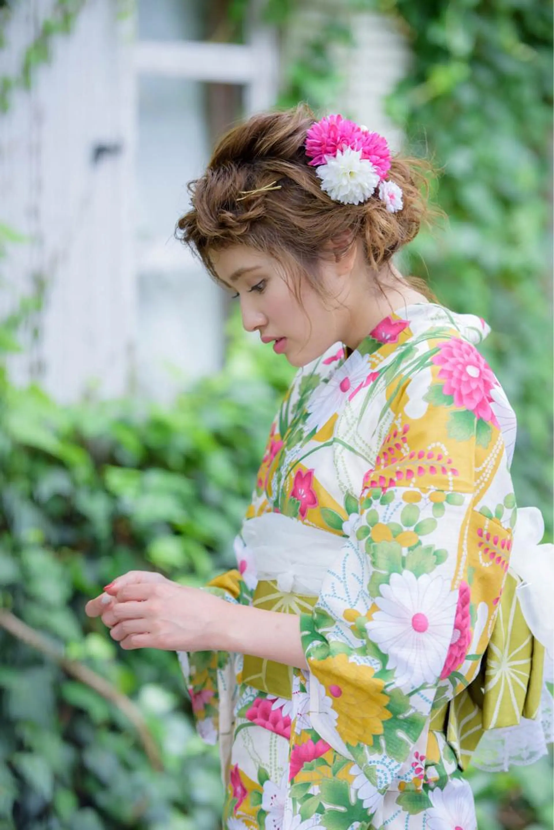 ミディアム カラー パーマ ヘアアレンジ 浴衣 ヘアセット 可愛いを作る神 ナオヒロのヘアスタイル