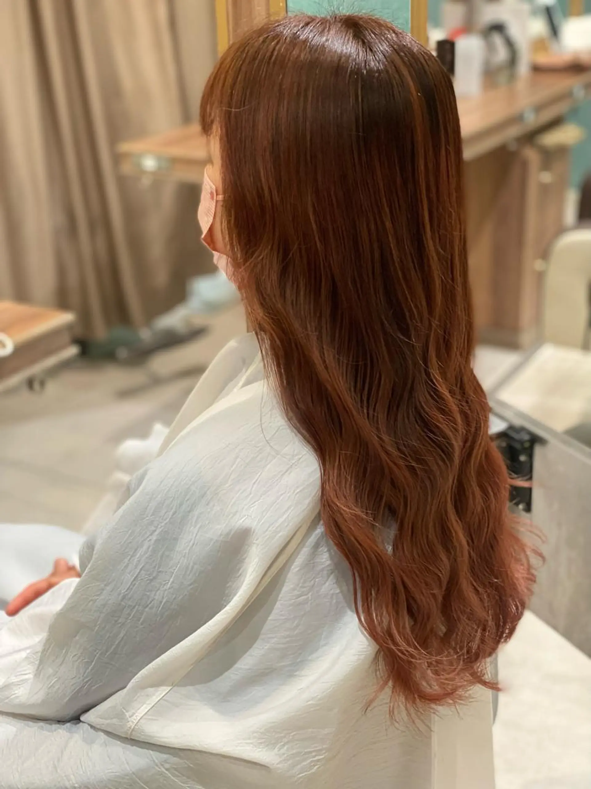 ロング カラー ベージュカラー ハイライトカラー ピンクカラー ピンクベージュ ハイライト ヘアカラー トリートメント 💎大人ハイライト 💎上杉一也💎のヘアスタイル