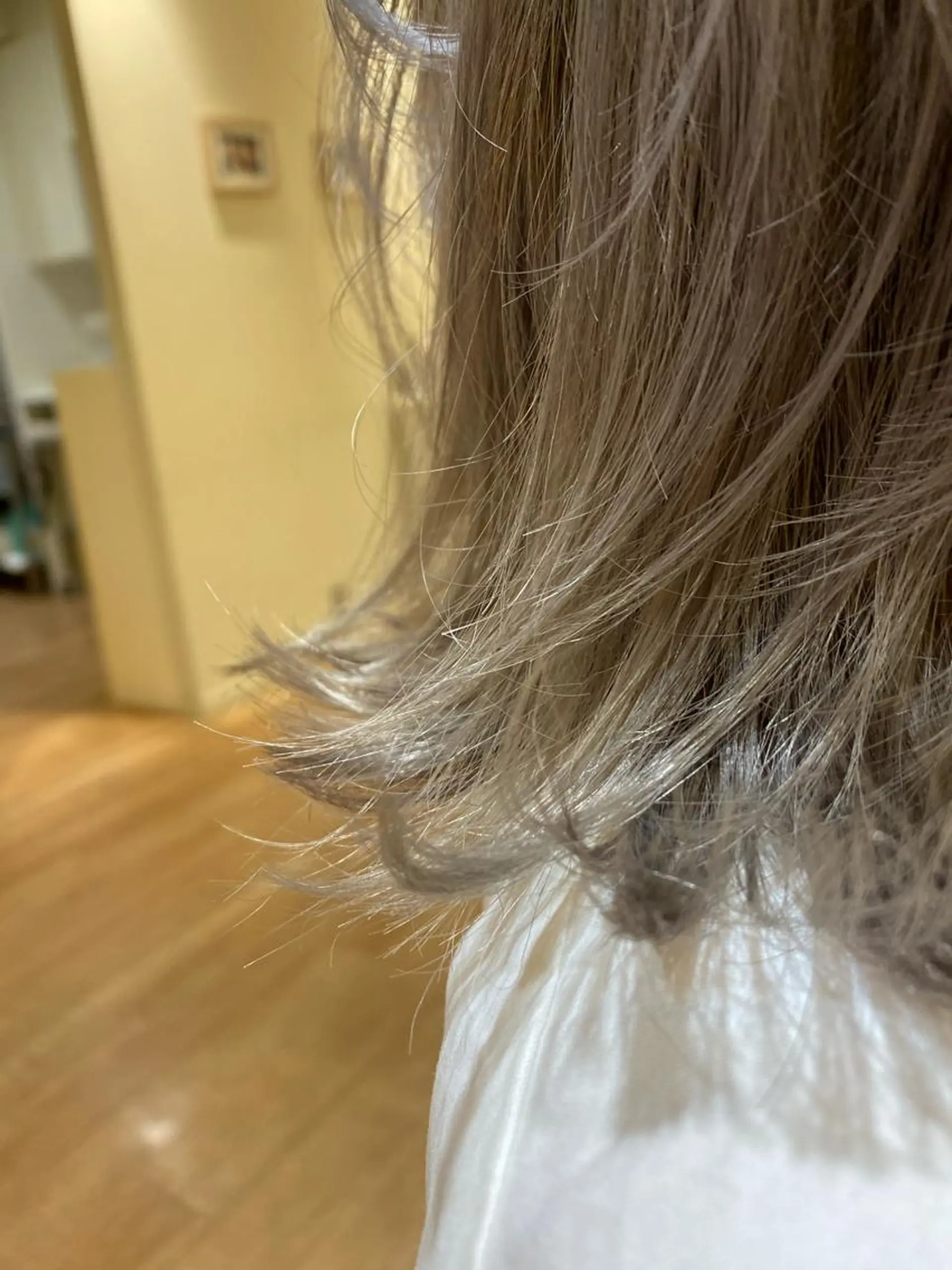 カラー シルバー ハイトーンエフェクト ブリーチいち丸のヘアスタイル