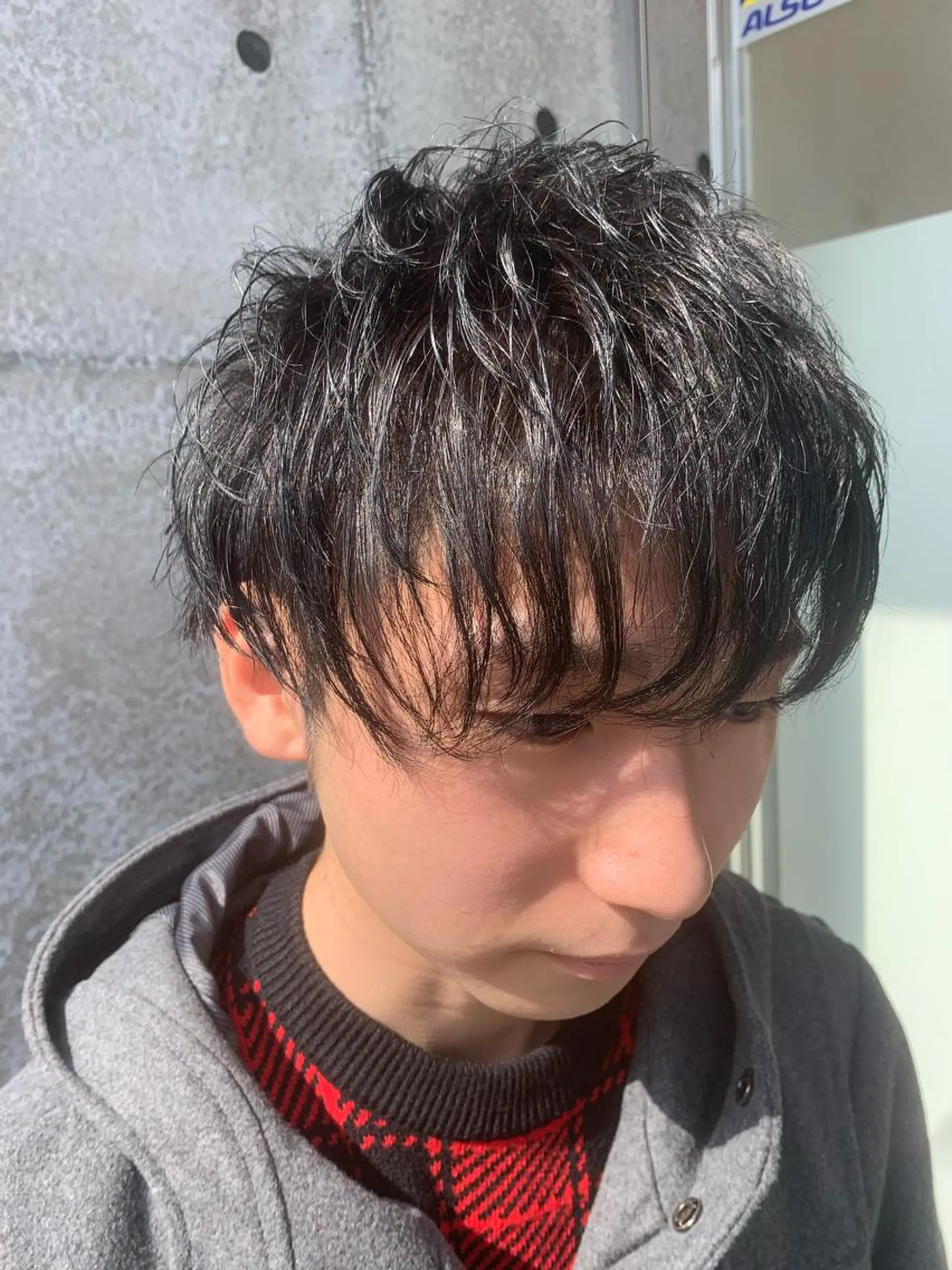 ショート カラー パーマ メンズ メンズパーマフェード シモジタカヒロのヘアスタイル