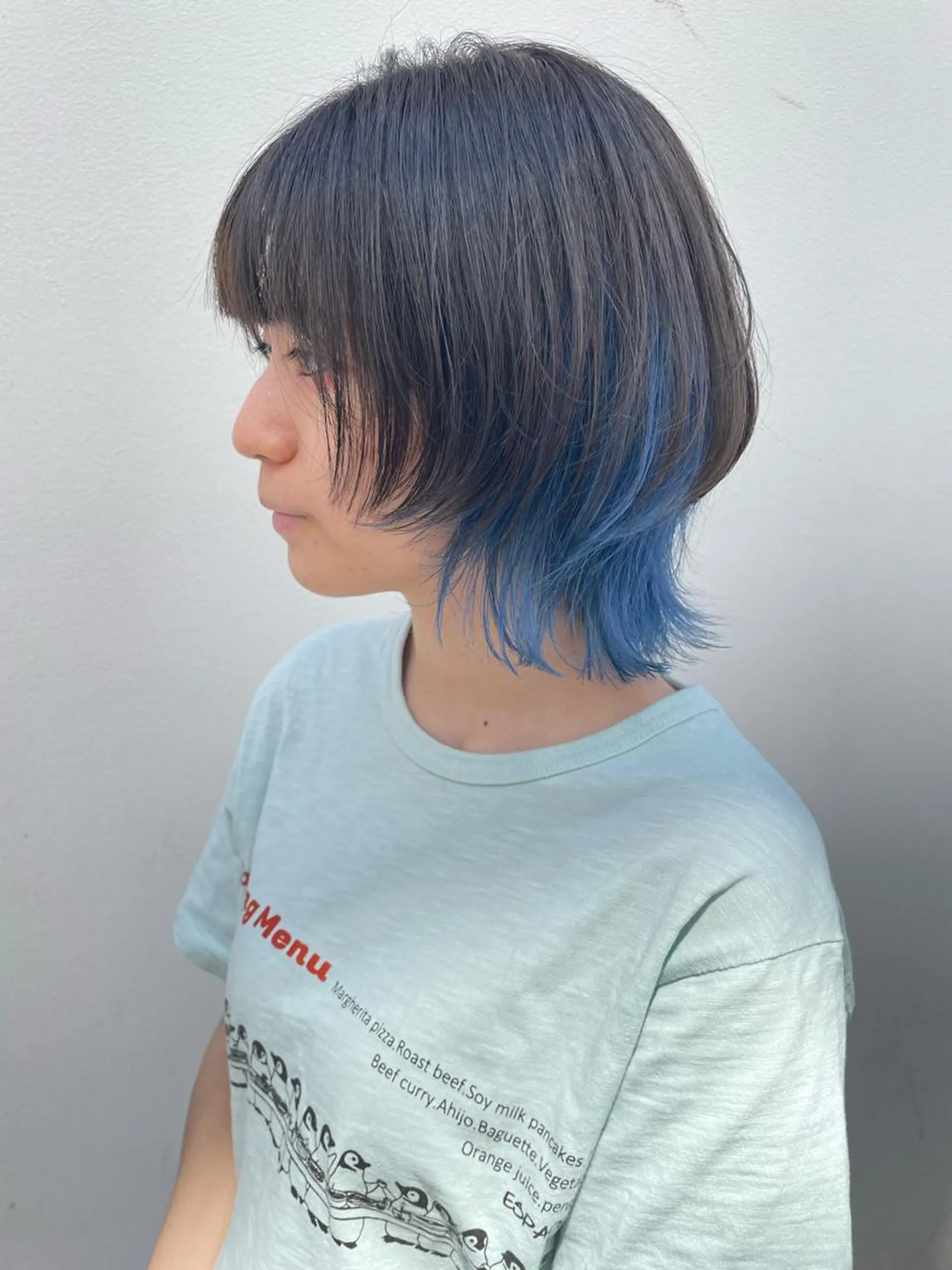 ミディアム カラー ヘアアレンジ ブルーカラー ウルフカット カット ヘアカラー トリートメント ヘッドスパ ヘアセット 〽️magico/ ウルフDaiki〽️のヘアスタイル