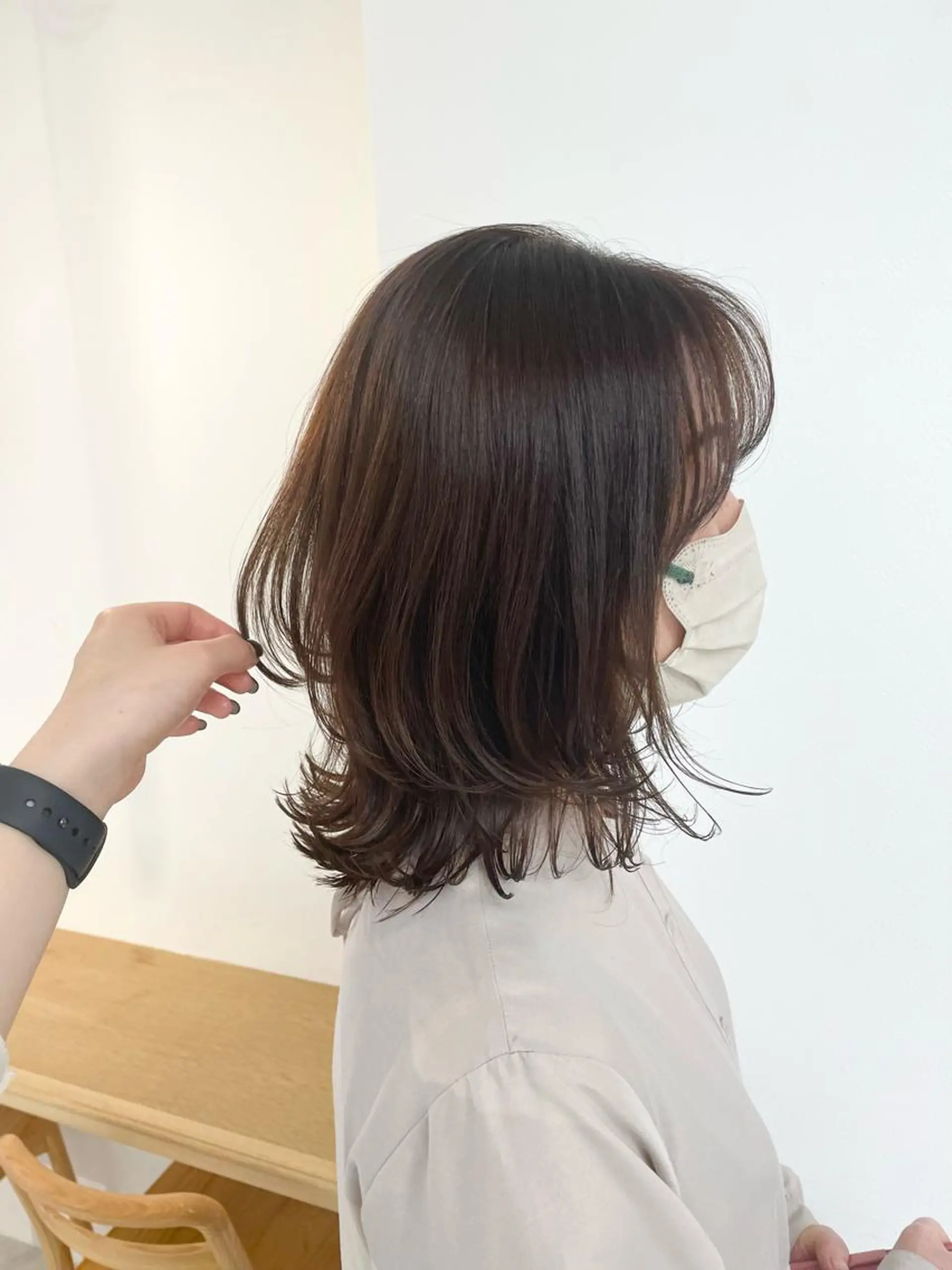 ミディアム カラー オレンジ レイヤーカット 【NOE】┊ hanasakayaのヘアスタイル