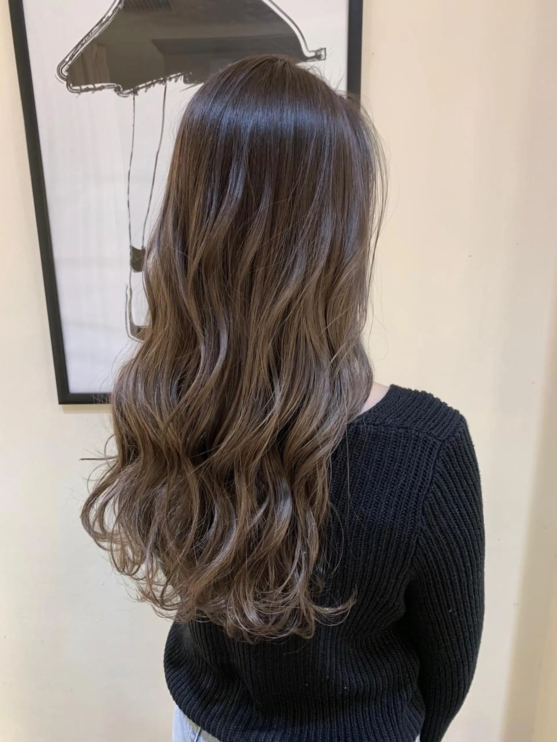 セミロング カラー グレージュ ハイライトカラー ハイライト Remore所属・中塚 義人のヘアスタイル