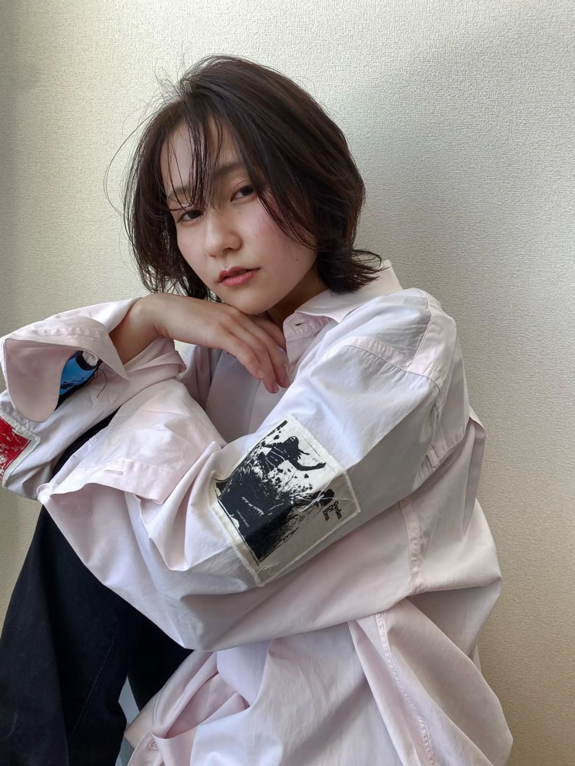 ミディアム 外国人風カラー おくれ毛 シースルーバング nambu-GARDEN所属・上田 昂雅のヘアスタイル