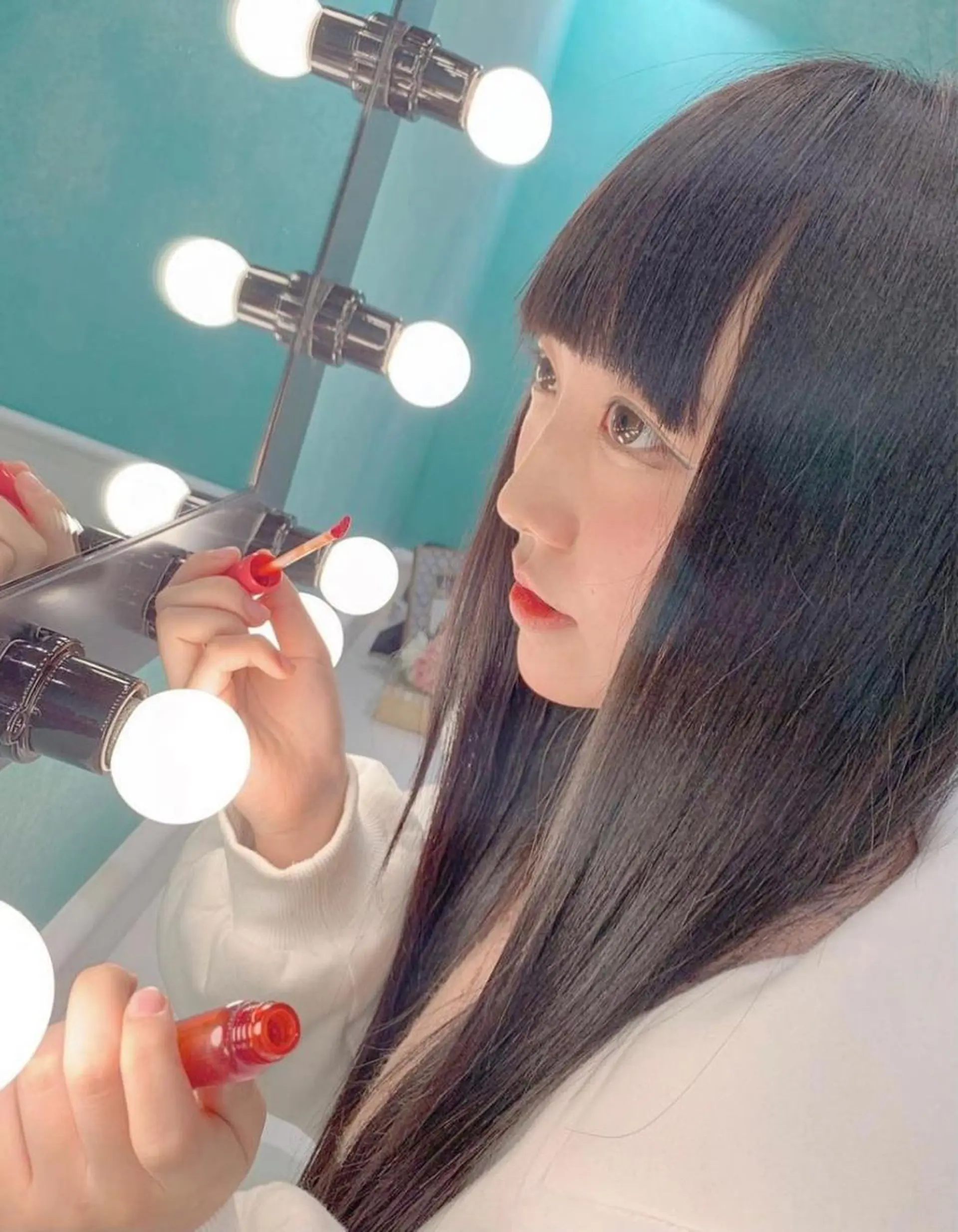 ロング 縮毛矯正 sweep天神☁️ ルカ┊透明感カラーのヘアスタイル