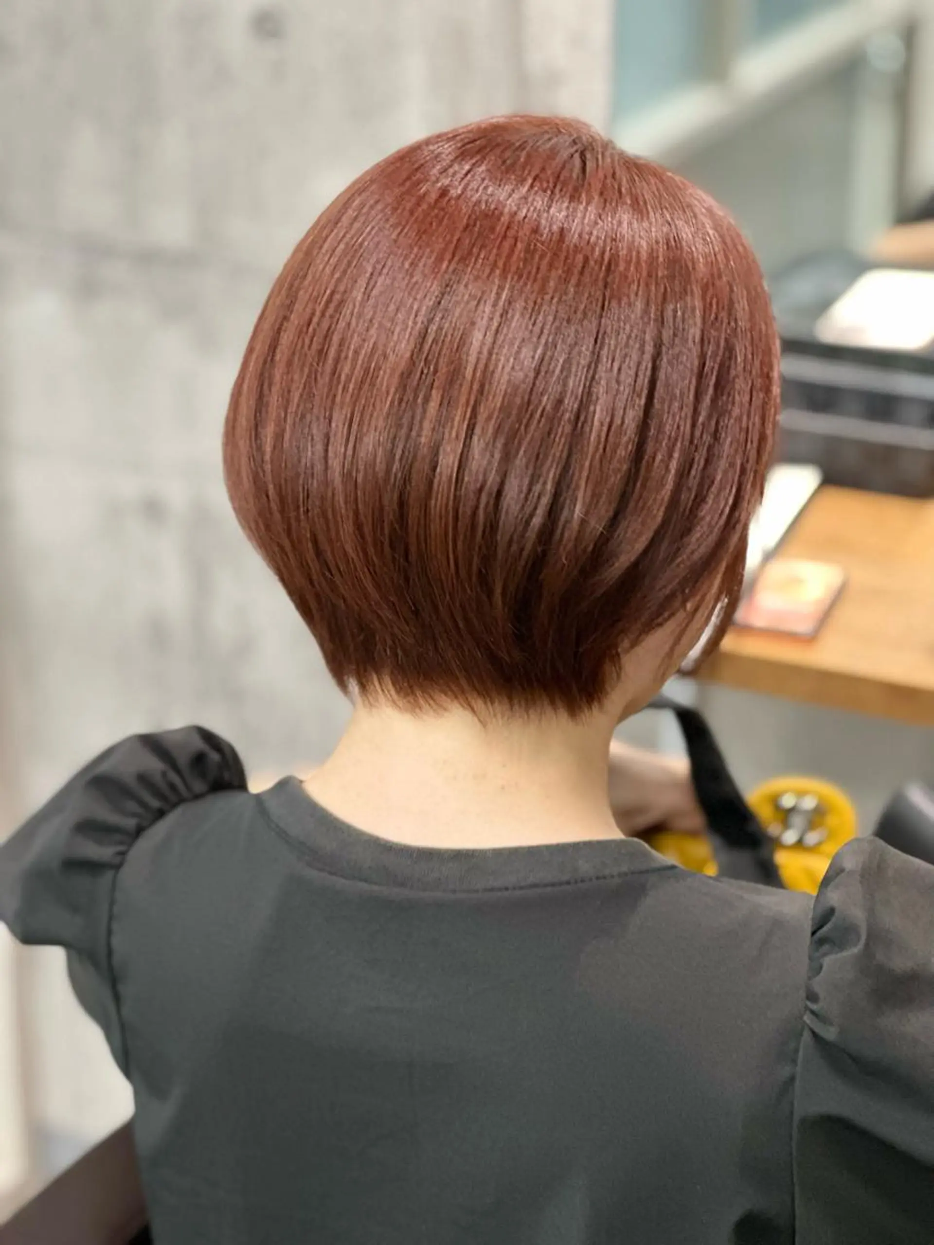 ショート カラー レッドカラー カット ヘアカラー トリートメント タケダケイ /ショート/ボブのヘアスタイル
