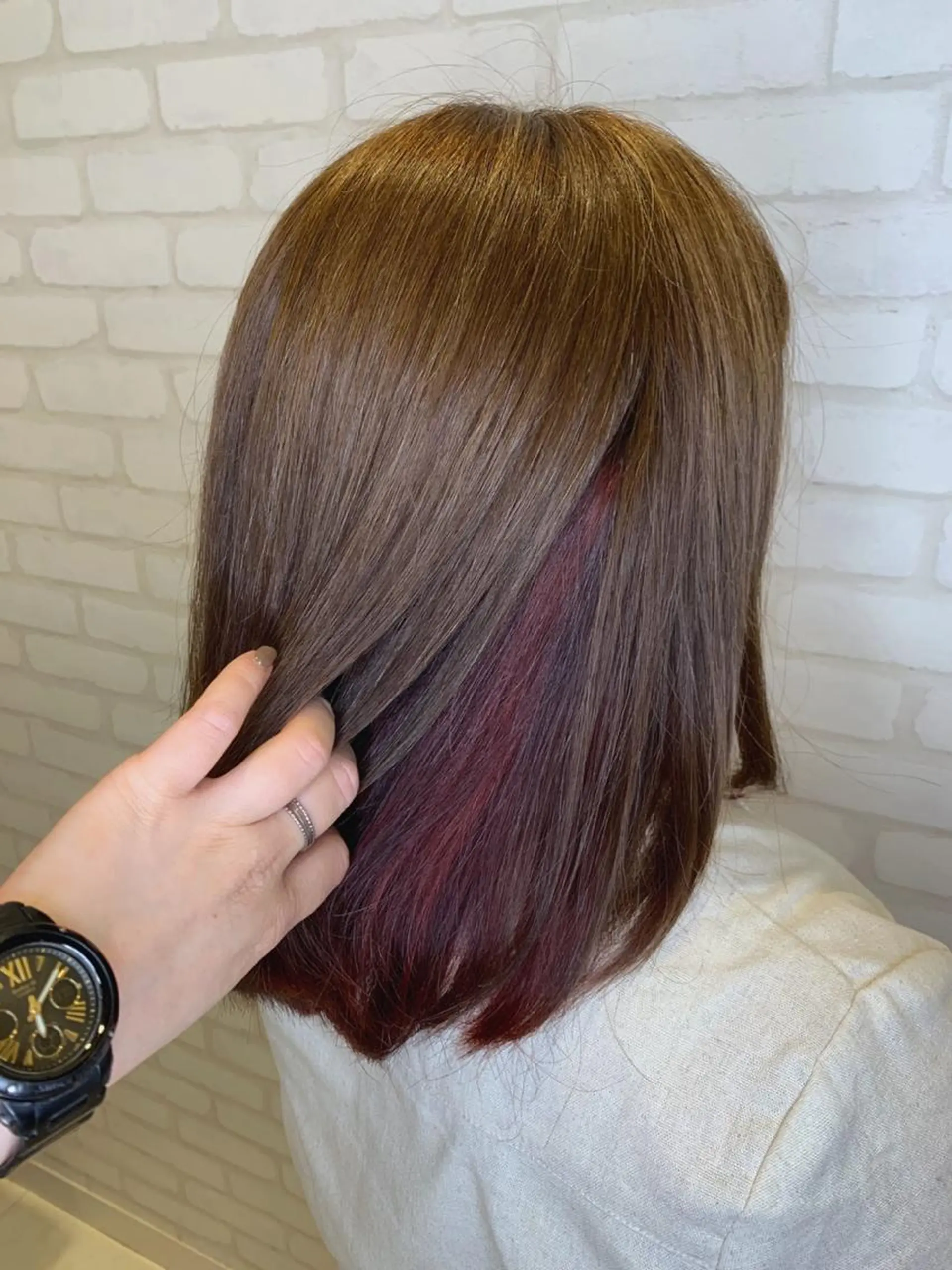 セミロング カラー インナーカラー 【髪質改善】 夏目結以のヘアスタイル