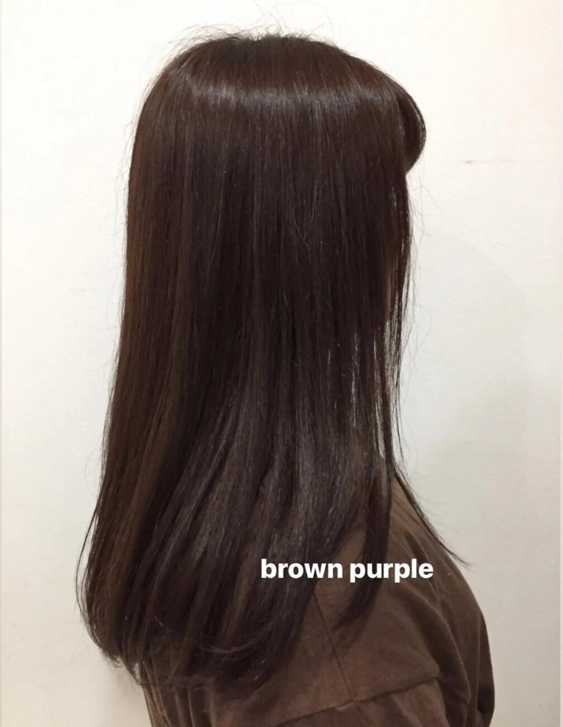 ロング カラー ブリーチ ブラウンカラー パープルカラー 白髪女性専門店竹内 涼乃のヘアスタイル