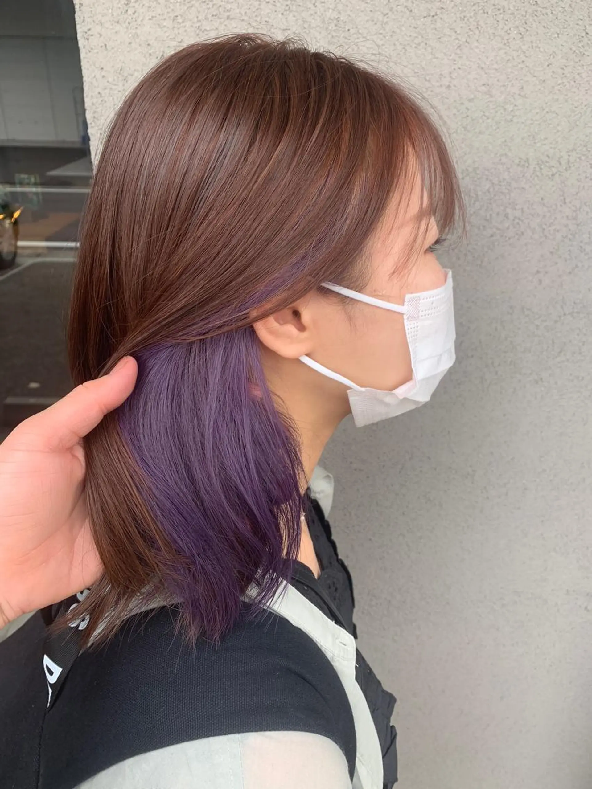 カラー 黒髪 ブリーチ ブルーカラー ブルーブラック 透明感カラー ヘアカラー トリートメント 似合わせ松本 容政のヘアスタイル
